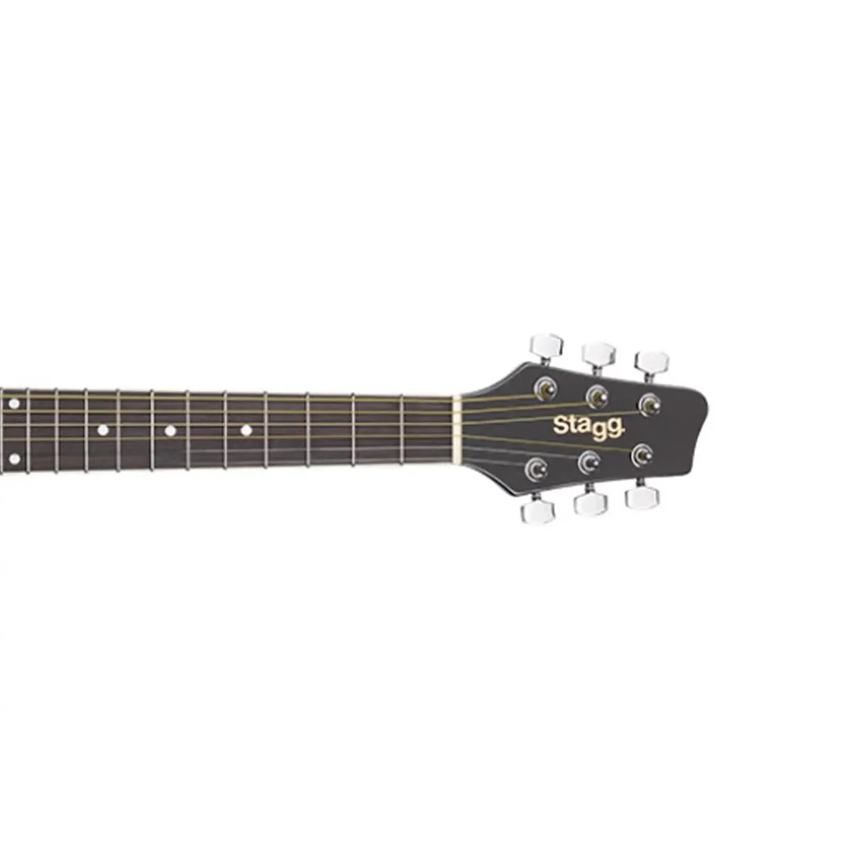 Stagg SA20D 1/2 Dreadnought Acoustic Guitar - Black - Image 4