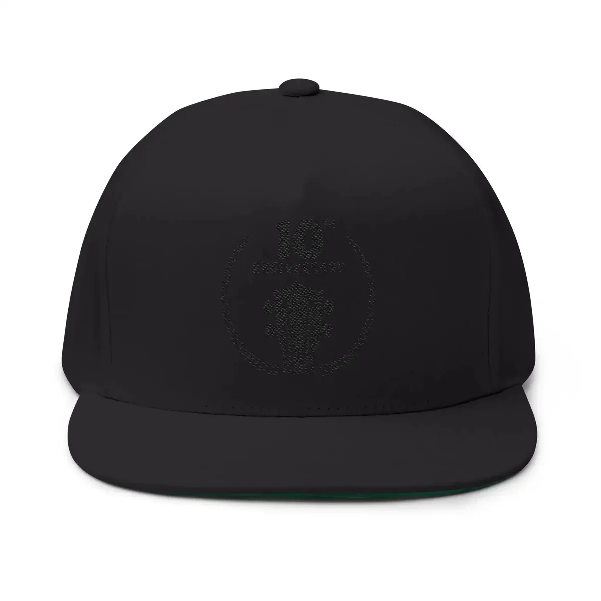 10th Anniversary Guitar Embroidered Flat Bill Cap - Image 4