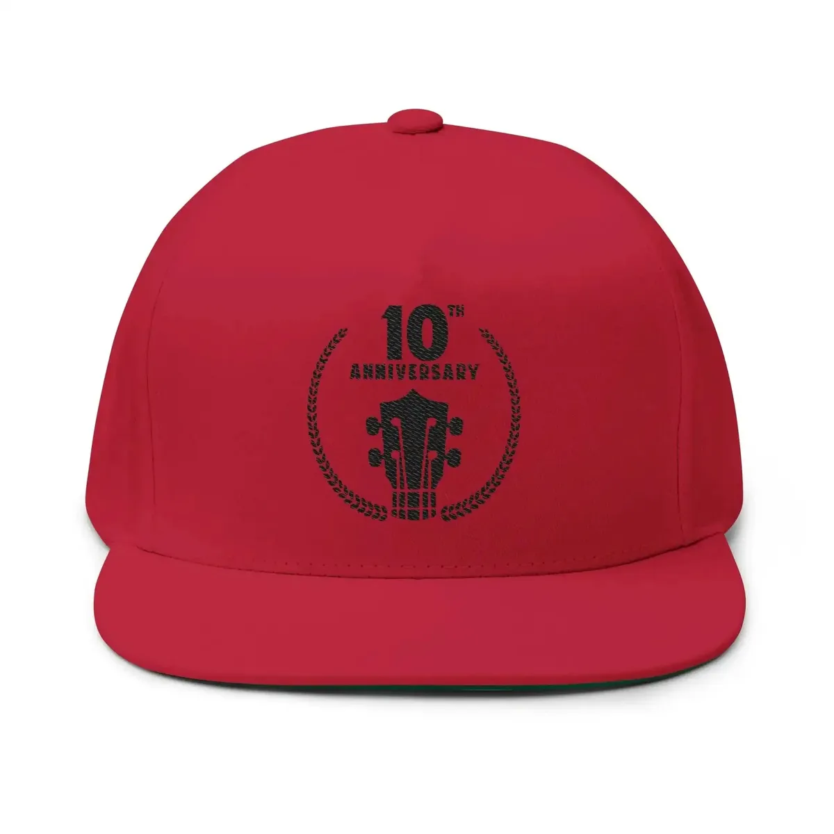 10th Anniversary Guitar Embroidered Flat Bill Cap - Image 7