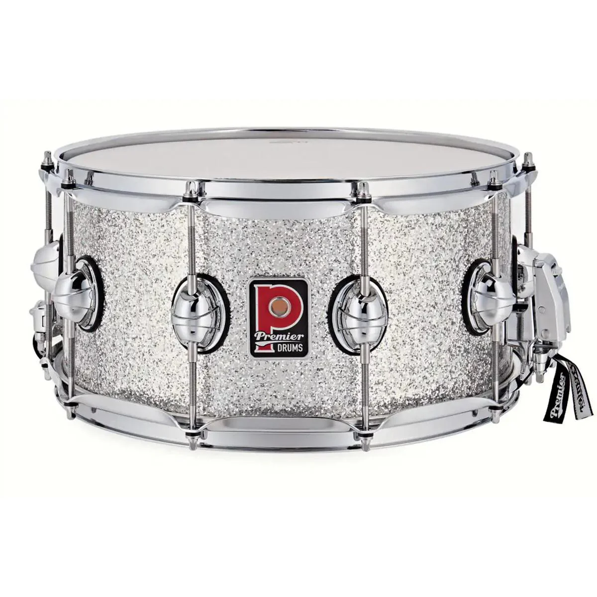 Premier 14" x 7" Genista Maple Snare Drum - Silver Sparkle