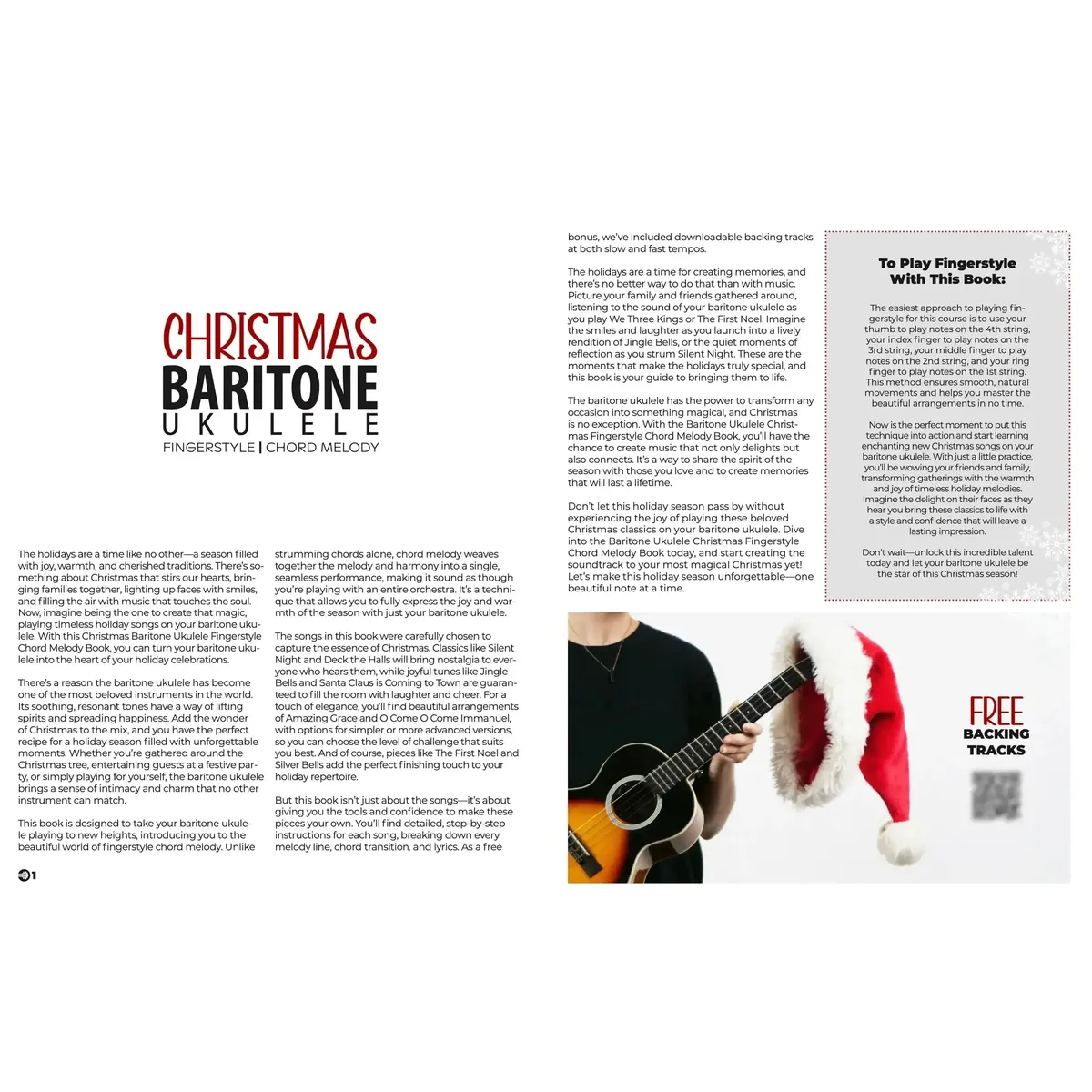 Baritone Ukulele Christmas Fingerstyle Chord Melody - Image 2