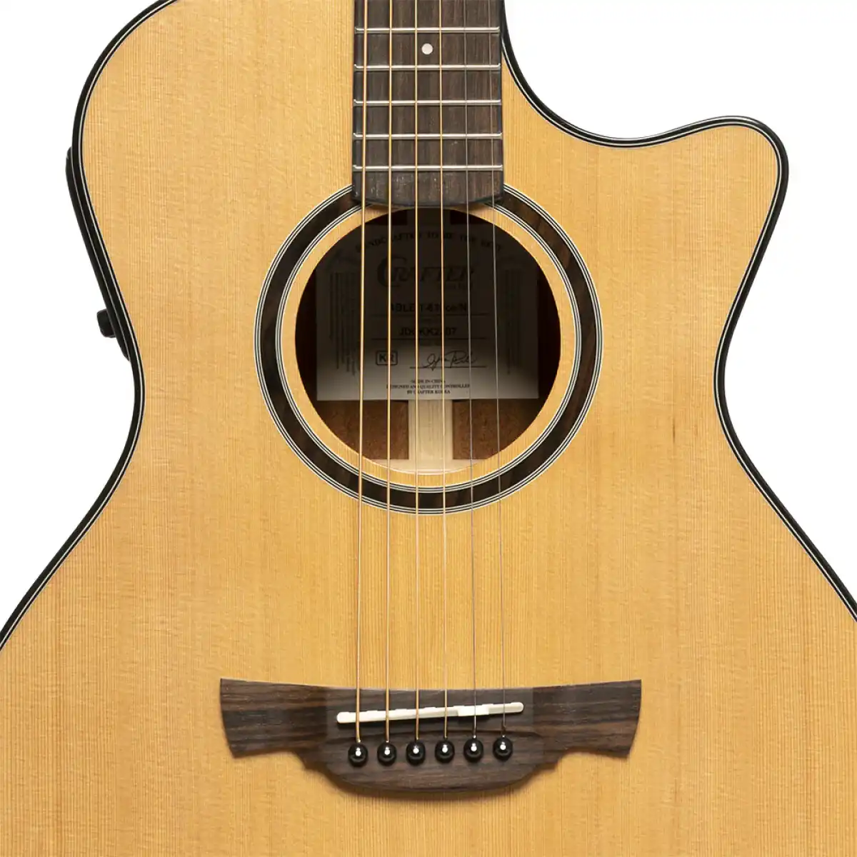 Crafter ABLE T630CE Cutaway Orchestra Acoustic-Electric Guitar - Image 5
