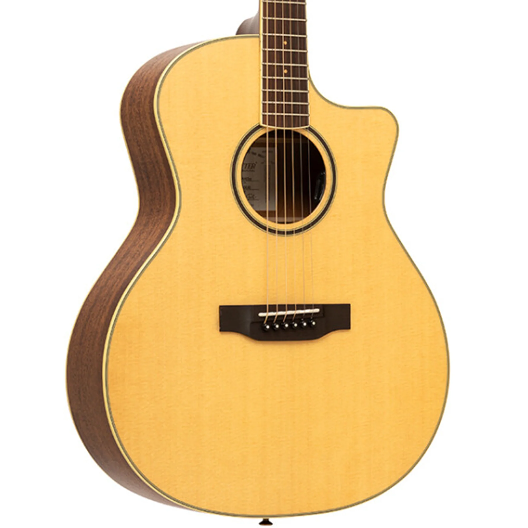 Crafter ES-MAHO GCE NAT ES Series Cutaway Auditorium Acoustic-Electric Guitar - Natural