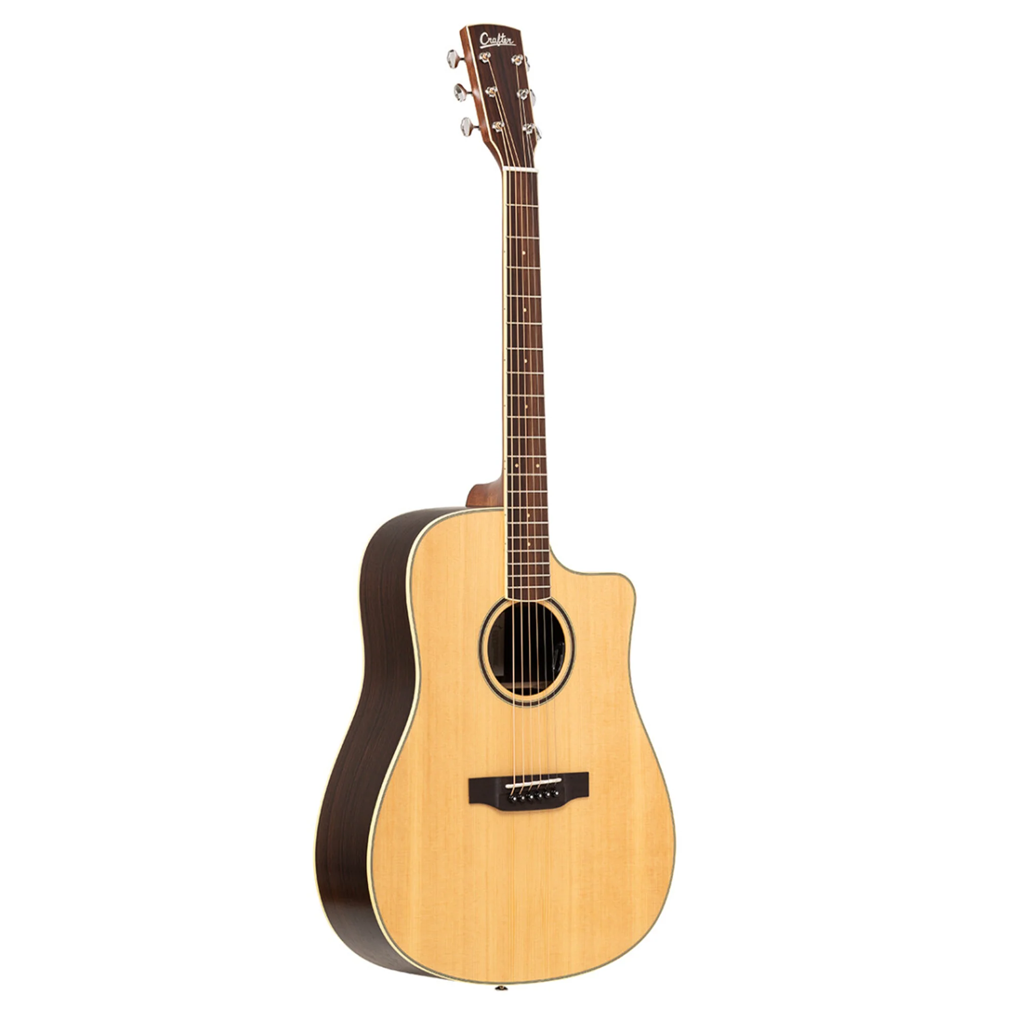 Crafter ES-ROSE DCE NAT ES Series Cutaway Dreadnought Acoustic-Electric Guitar - Natural - Image 3