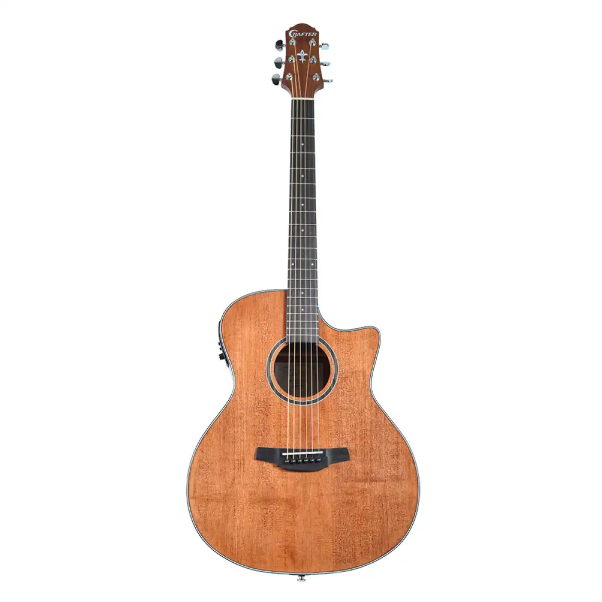 Crafter HG100-CE-BR Silver Series 100 Cutaway Grand Auditorium Acoustic-Electric Guitar - Brown - Image 3
