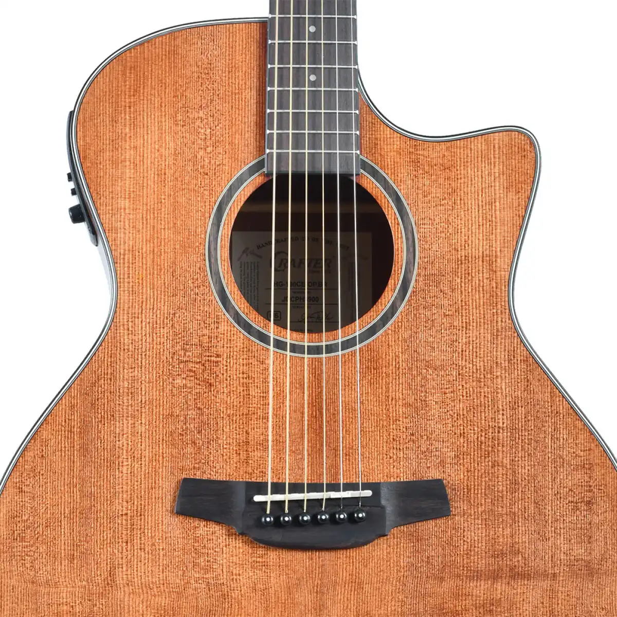 Crafter HG100-CE-BR Silver Series 100 Cutaway Grand Auditorium Acoustic-Electric Guitar - Brown - Image 5