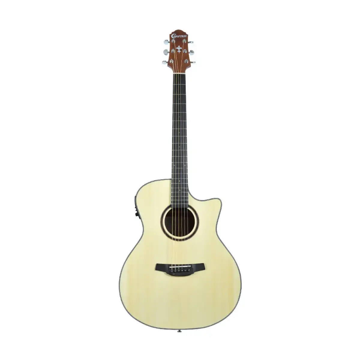 Crafter HG100-CE-N Silver Series 100 Cutaway Grand Auditorium Acoustic-Electric Guitar - Image 3