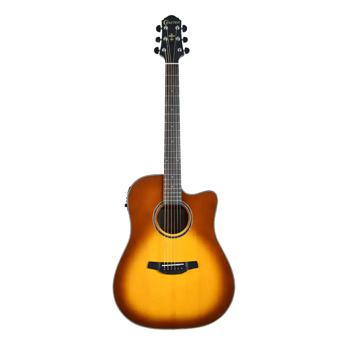Crafter HG250-CE-BRS Silver Series 250 Cutaway Grand Auditorium Acoustic-Electric Guitar - Brown Sunburst - Image 3