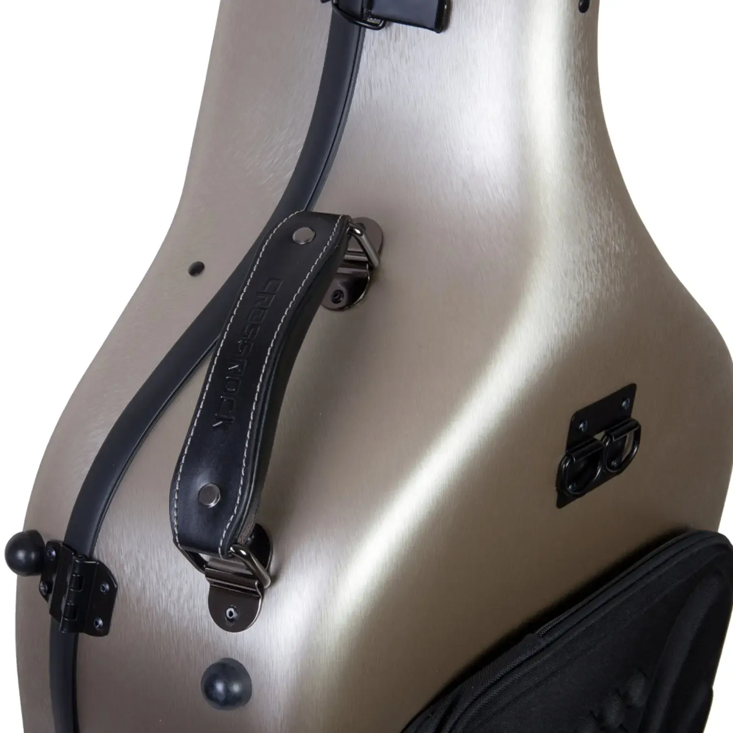 Crossrock CRF1020CEFHT Polycarbonate 4/4 Cello Case - Champagne - Image 5