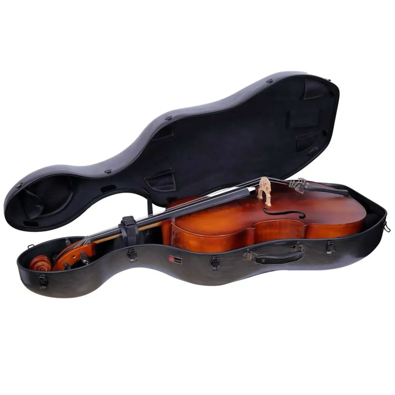 Crossrock CRF1020CET-HT Polycarbonate 3/4 Cello Case - Black - Image 4
