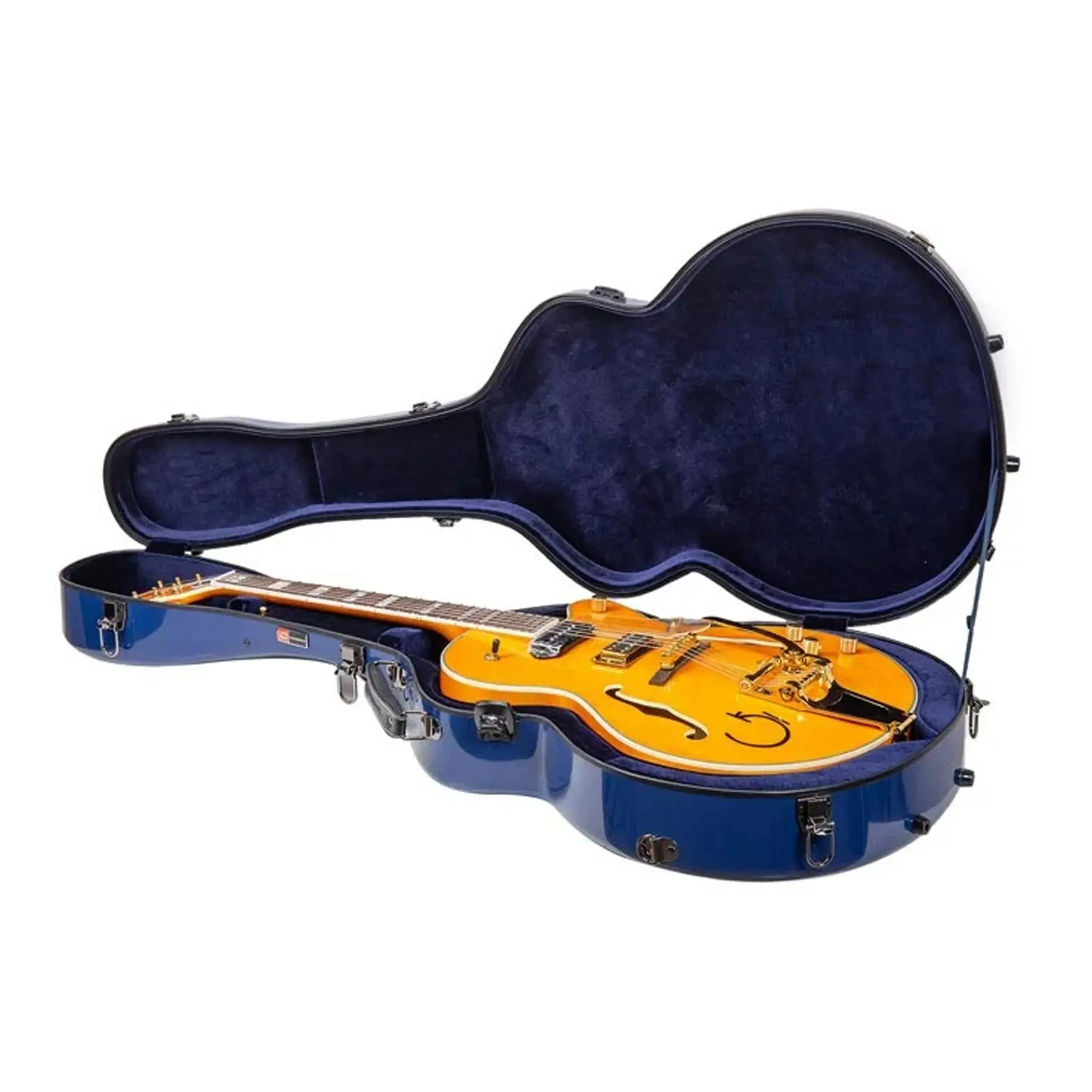 Crossrock CRF2020JA17 Fiberglass L-5 Archtop Guitar Case - Blue - Image 3