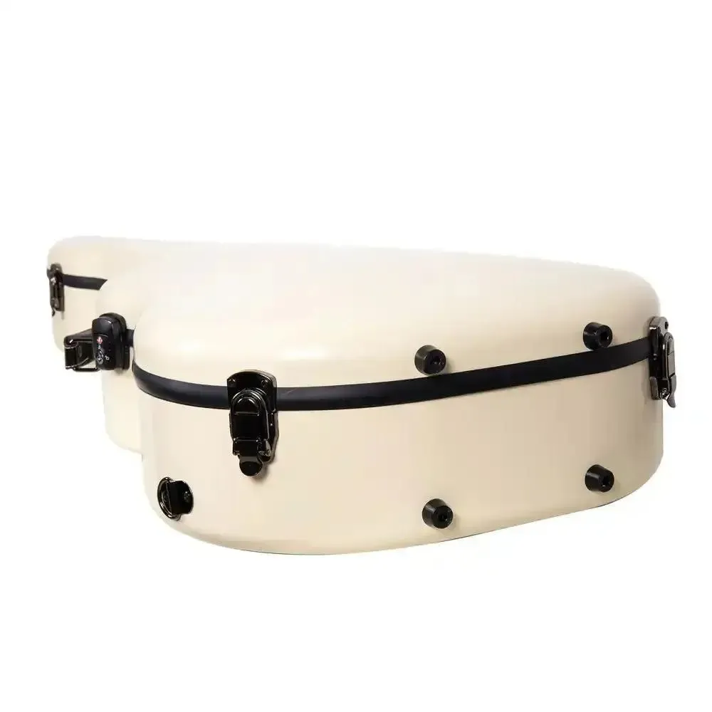 Crossrock CRF2021DIV Acoustic-Dreadnought Fiberglass Guitar Case - Ivory - Image 5