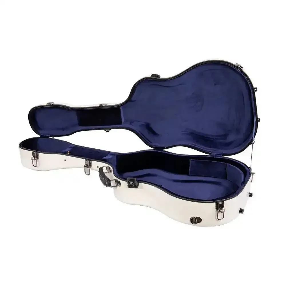 Crossrock CRF2021DMW Acoustic-Dreadnought Fiberglass Guitar Case - Milk White - Image 3