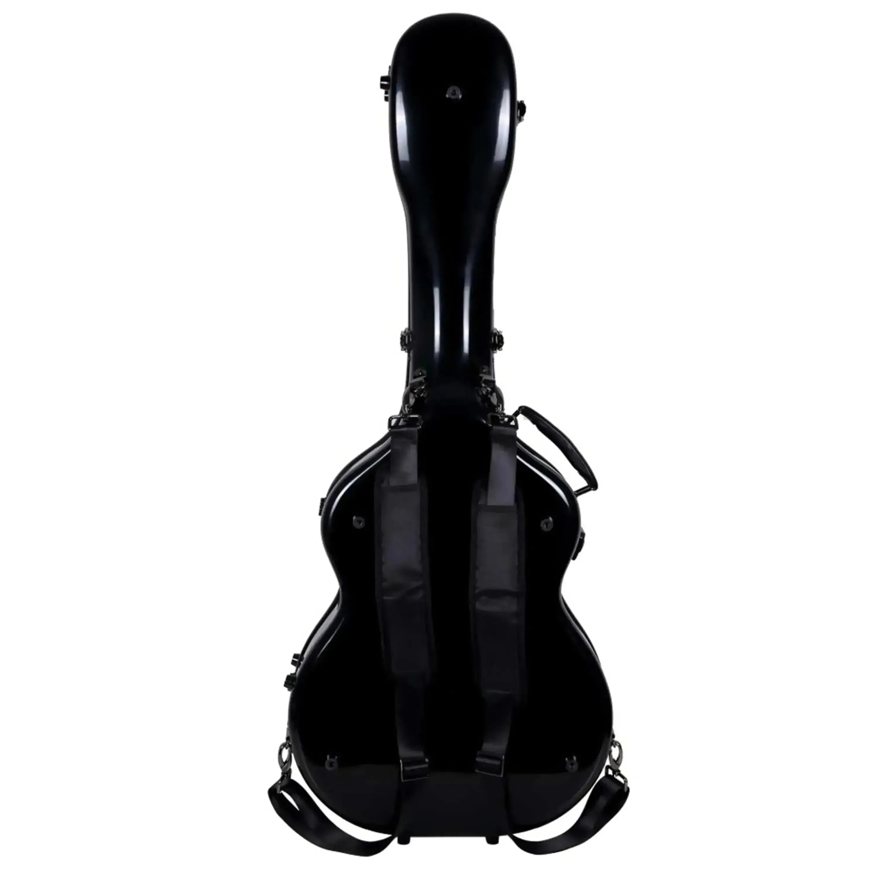 Crossrock CRF2021OMBK Acoustic Guitar Fiberglass Case for Martin OM/000 Guitar - Black - Image 2