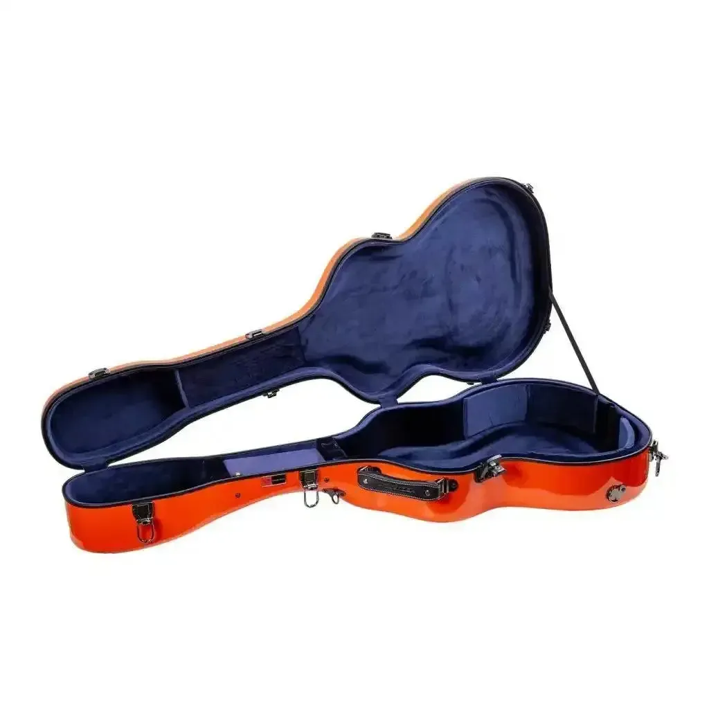 Crossrock CRF2021OMOR Acoustic Guitar Fiberglass Case for Martin OM/000 Guitar - Orange - Image 3