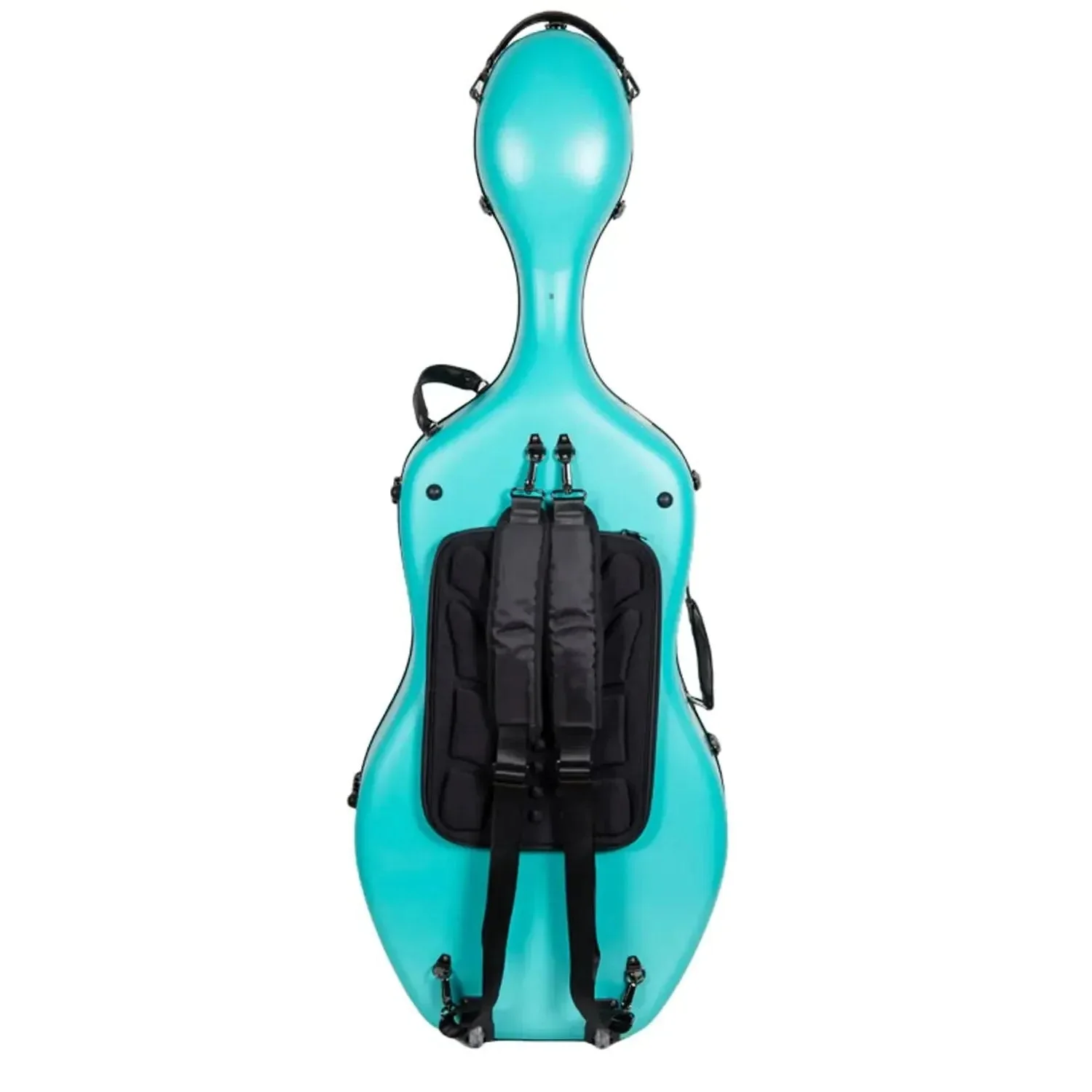 Crossrock CRF4050CEF Polycarbonate 4/4 Cello Case - Mint-Blue - Image 2