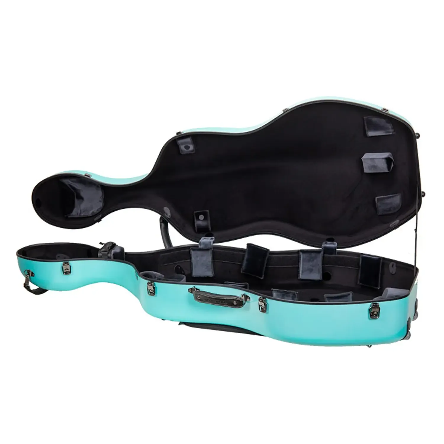 Crossrock CRF4050CEF Polycarbonate 4/4 Cello Case - Mint-Blue - Image 3