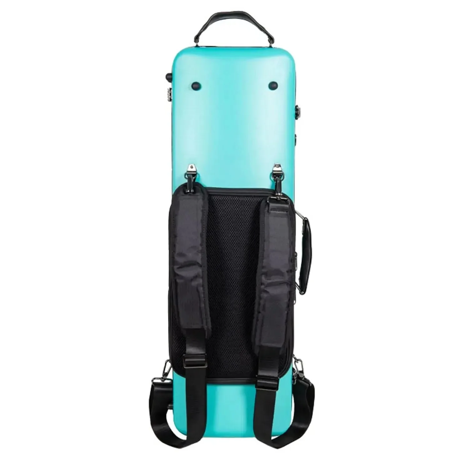 Crossrock CRF4050VF-R Polycarbonate Oblong Flight 4/4 Violin Case - Mint-Blue - Image 2