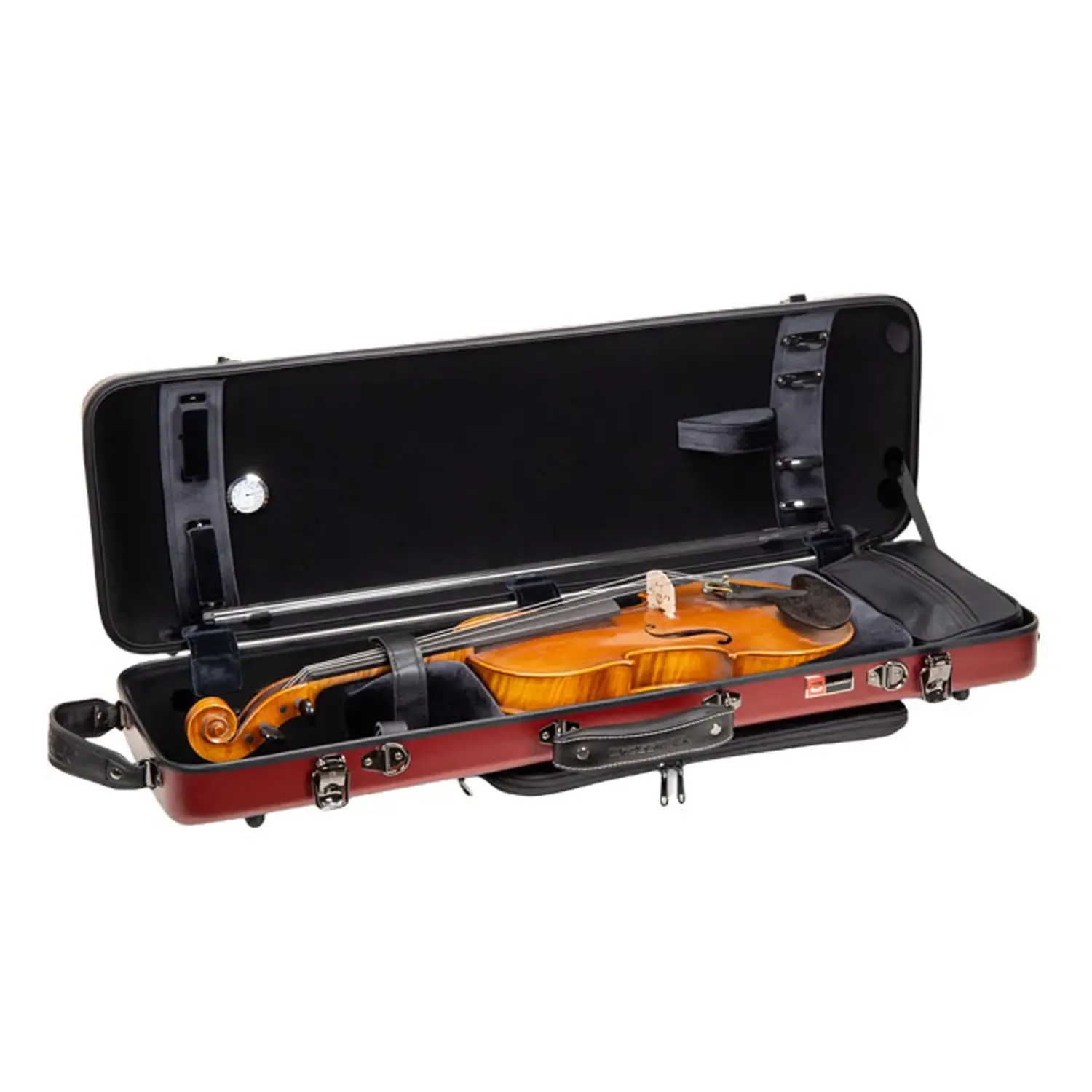 Crossrock CRF4050VF-R Polycarbonate Oblong Flight 4/4 Violin Case - Red - Image 3