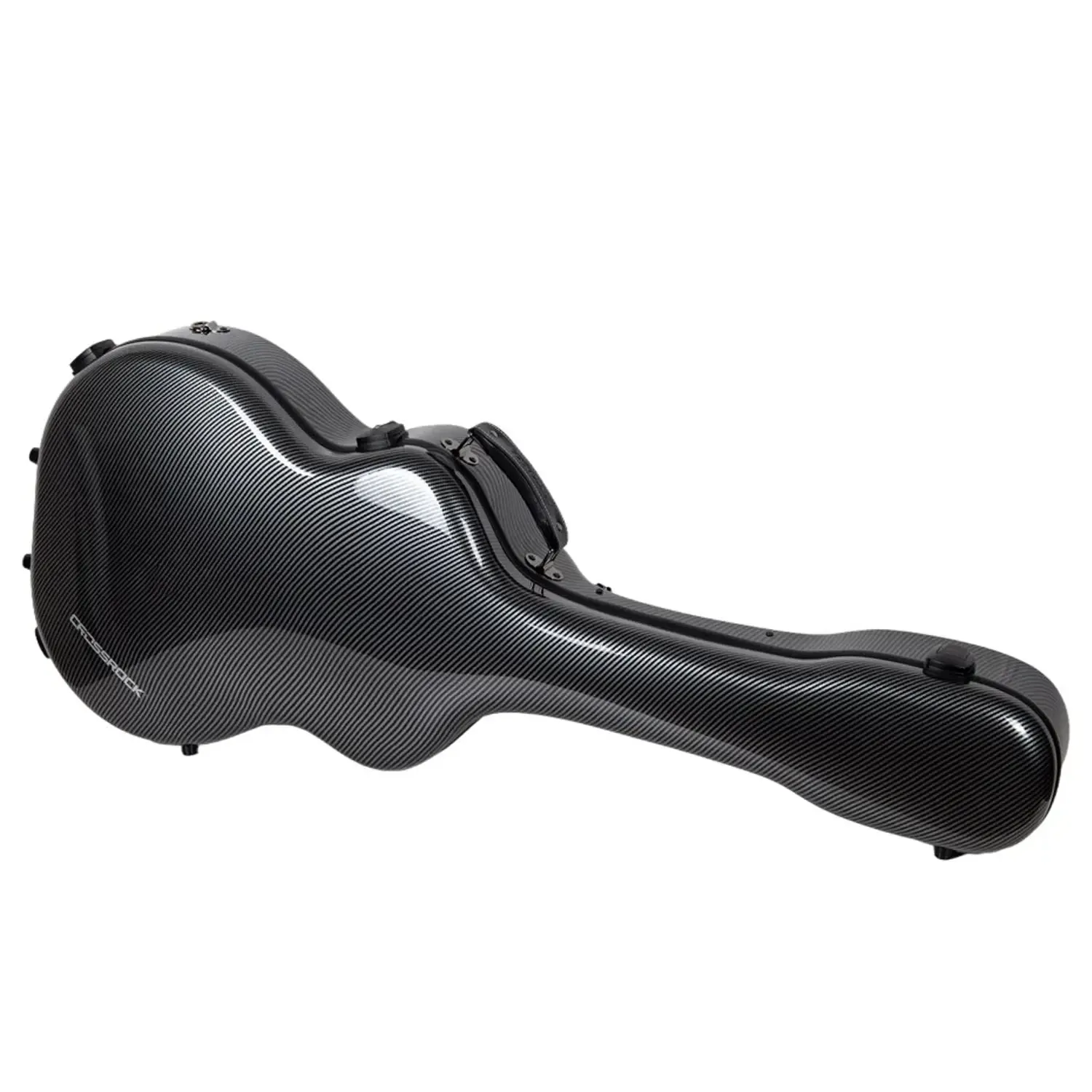 Crossrock CRF5030OM Ultra-light Fiberglass OM/000 Acoustic Guitar Case - Black - Image 3