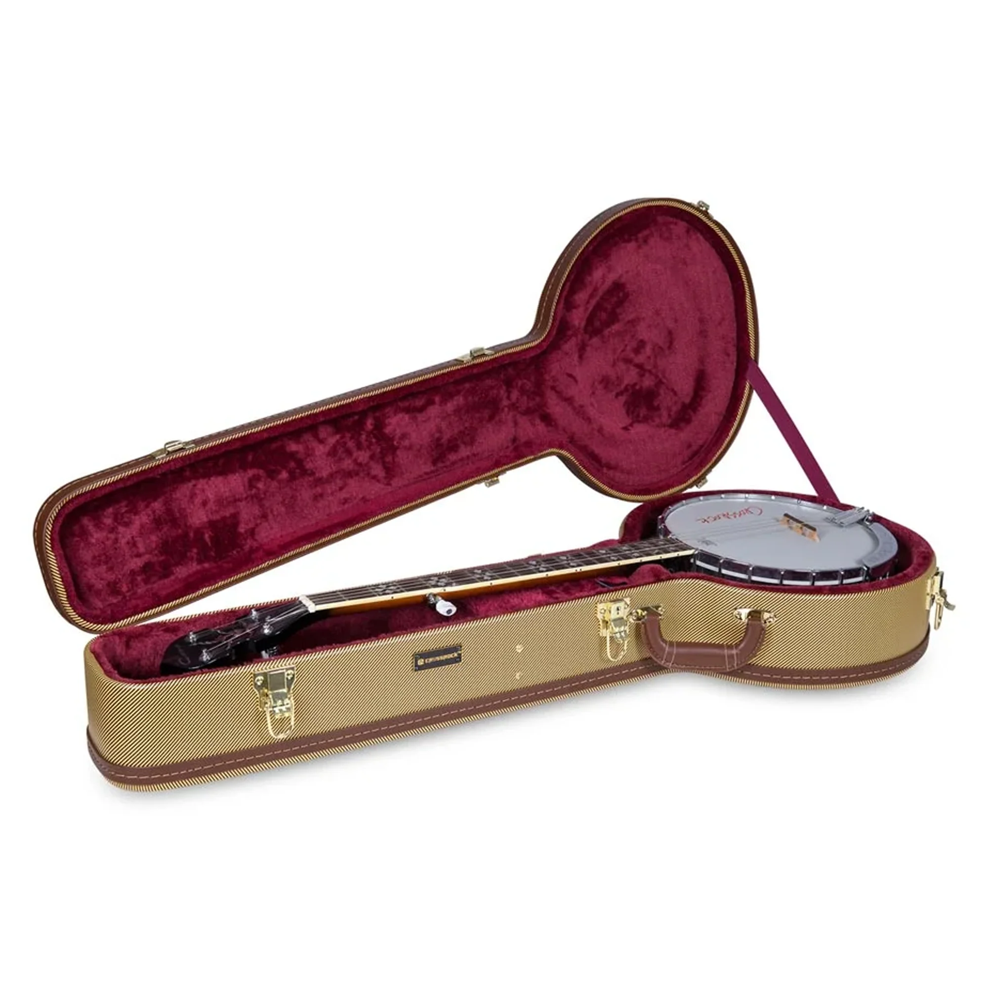 Crossrock CRW620BJ 5-String Resonator Banjo Case - Tweed - Image 3