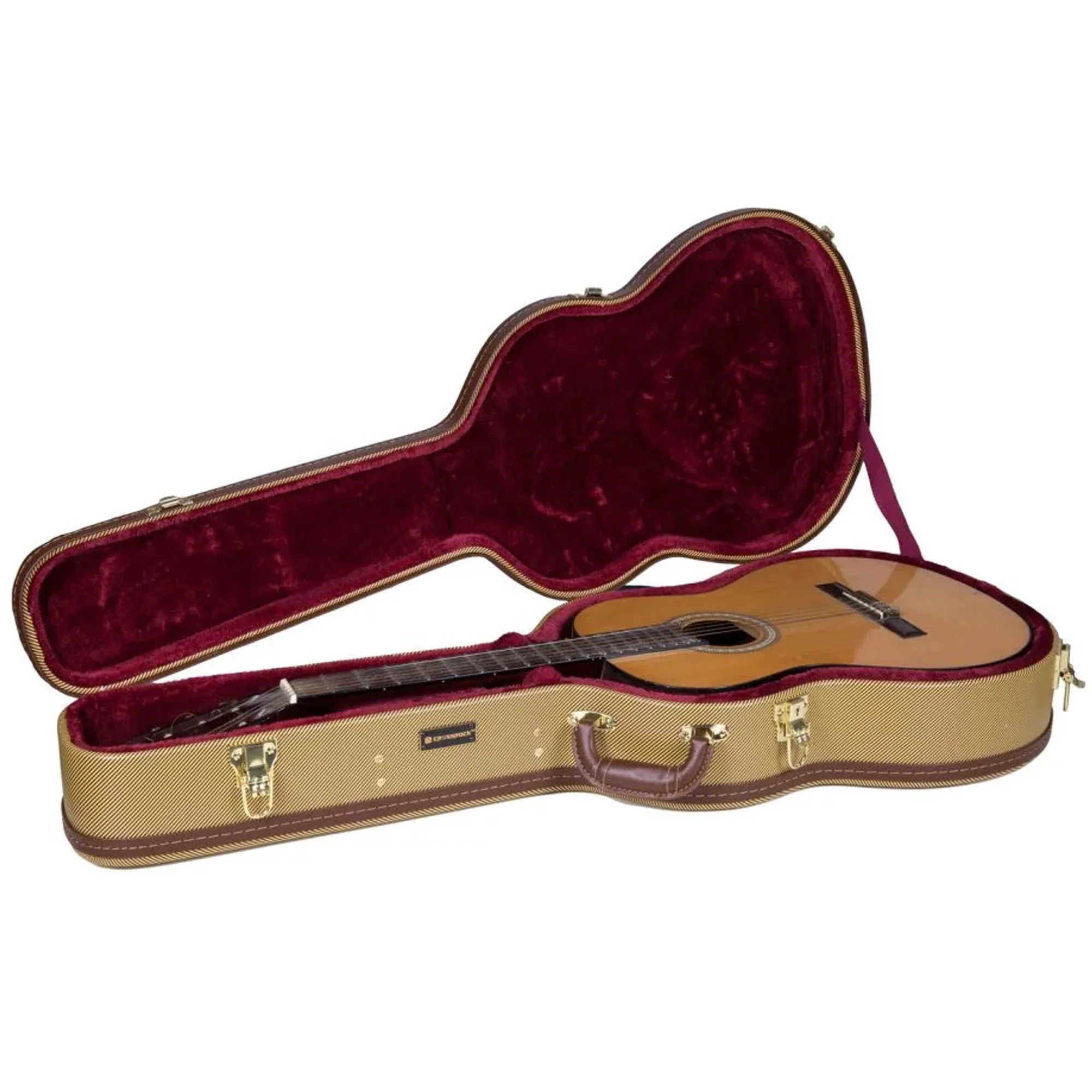 Crossrock CRW620C Wooden Classical Guitar Case - Tweed - Image 3