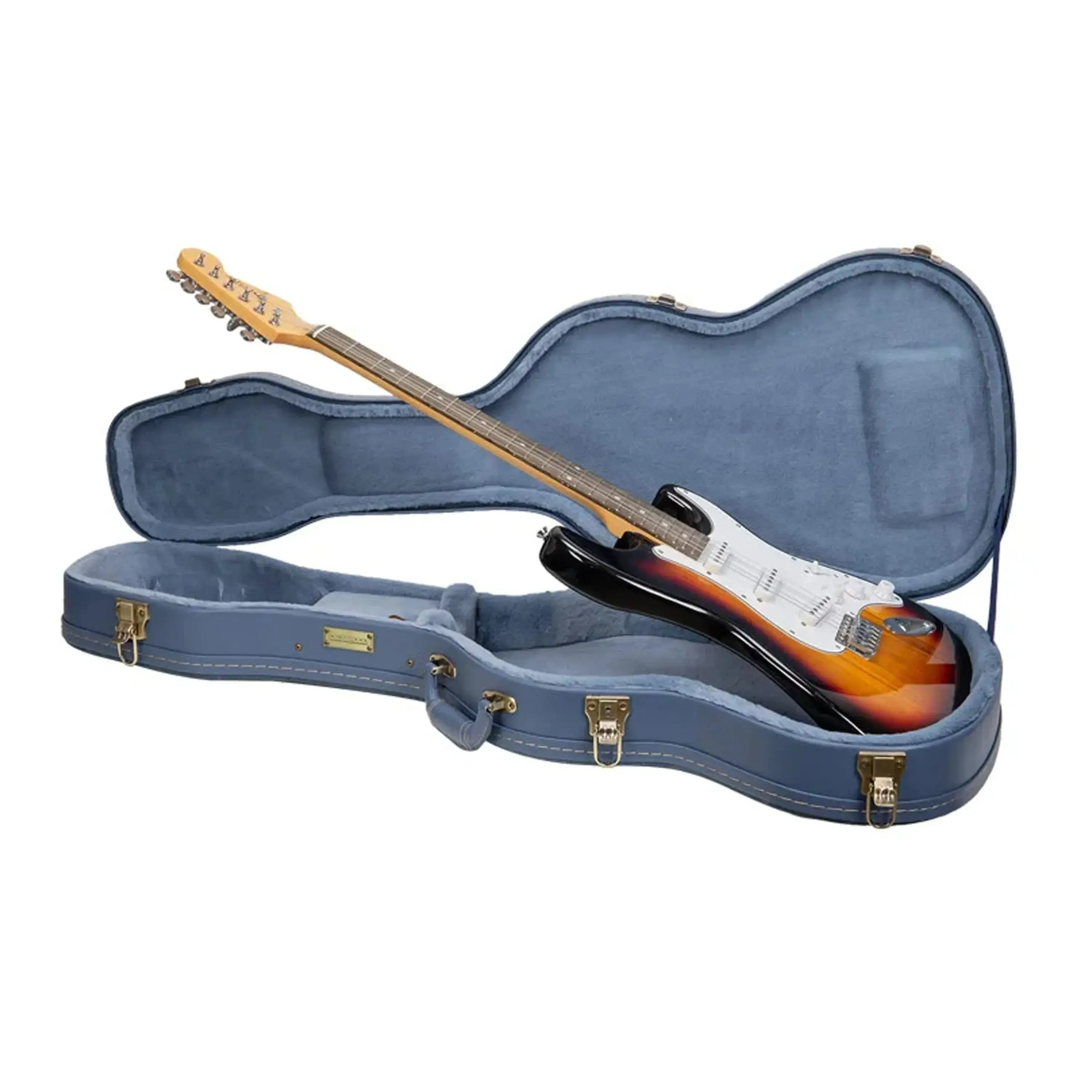 Crossrock CRW630ST Wood Solid Body Electric Guitar Case - Smoke-Blue - Image 4