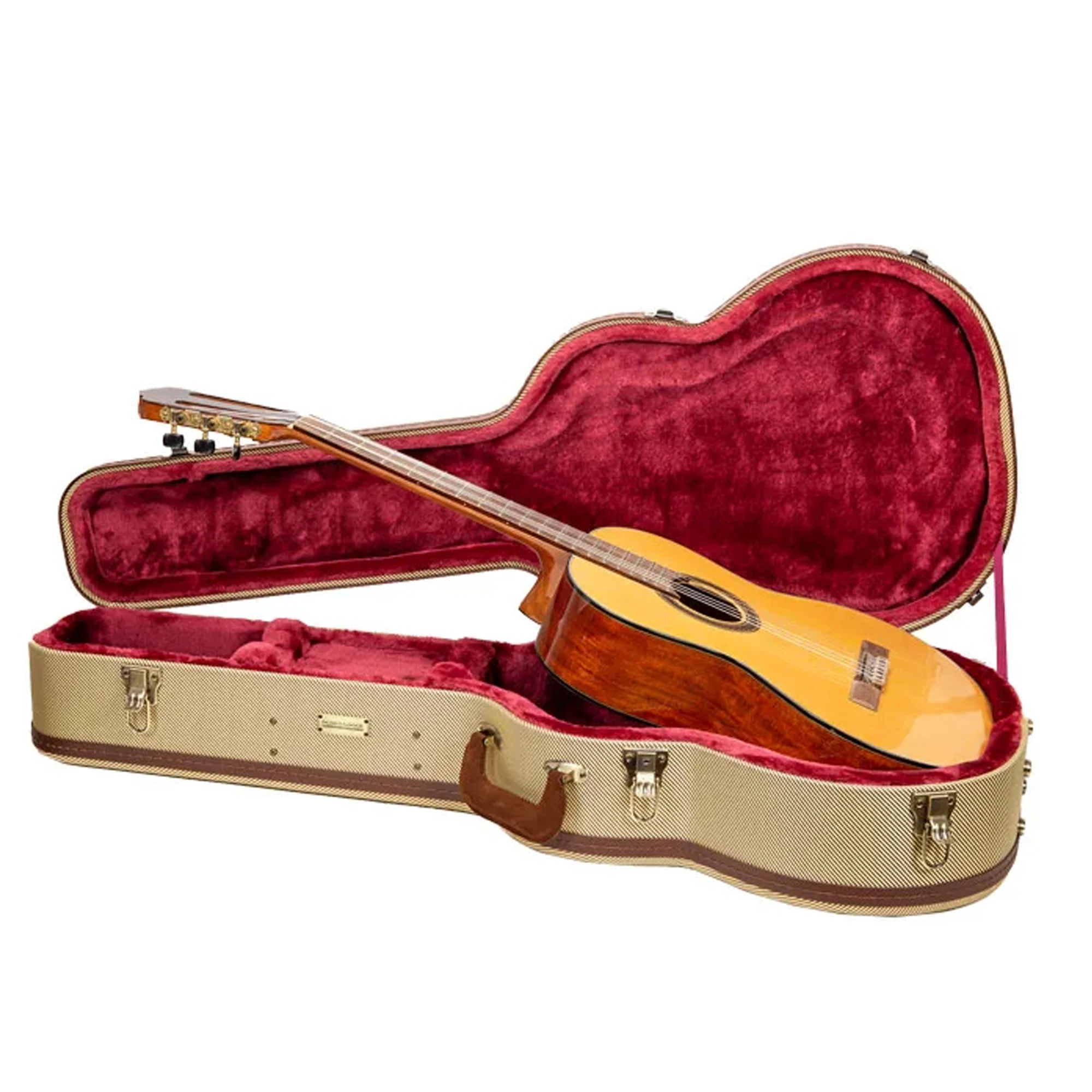 Crossrock CRW720C Vintage Wooden Classical Guitar Case - Fabric-Tweed - Image 4