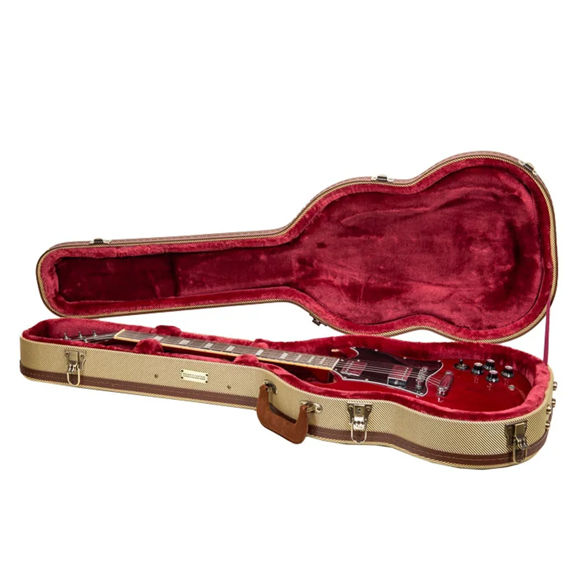 Crossrock CRW720SG Gibson SG Style Electric Guitar Case - Fabric-Tweed - Image 3
