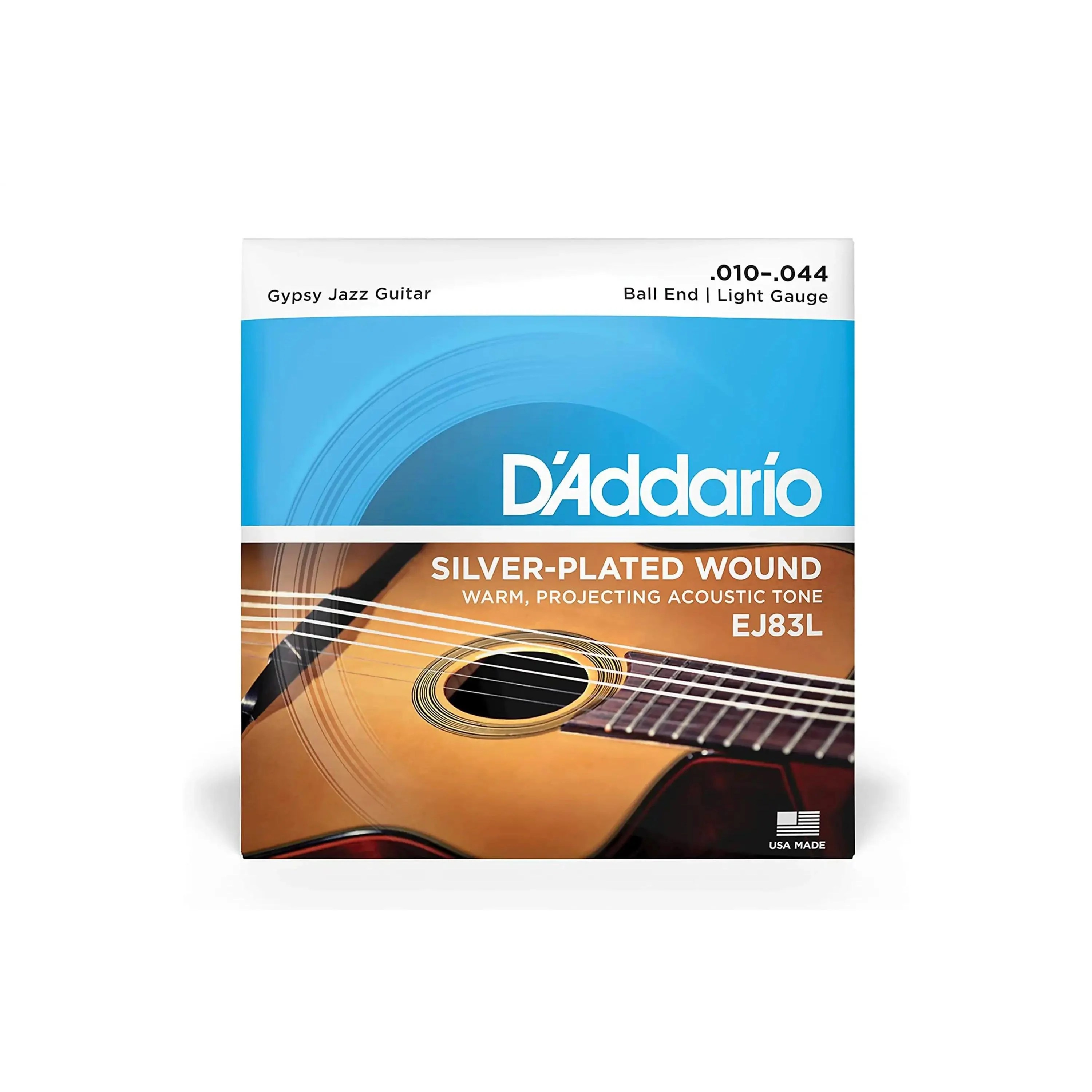 D'Addario EJ83L Gypsy Jazz Acoustic Guitar Strings - Ball End Light .010-.044