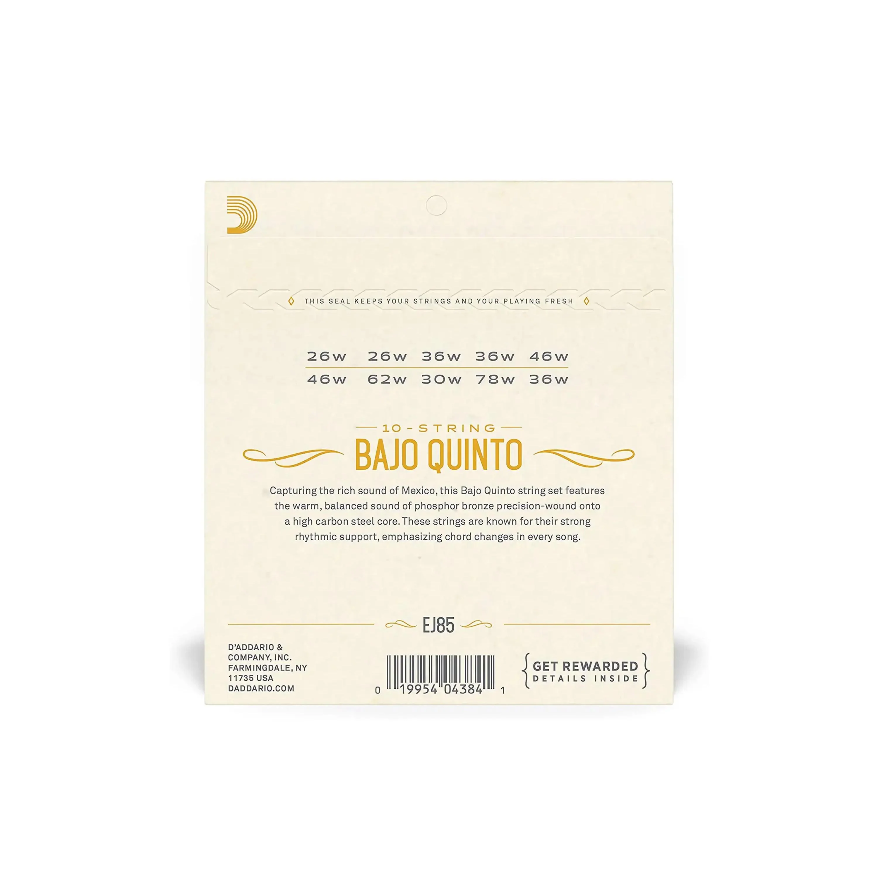 D'Addario EJ85 Phosphor Bronze 10-String Bajo Quinto Strings - .026-.036 - Image 2