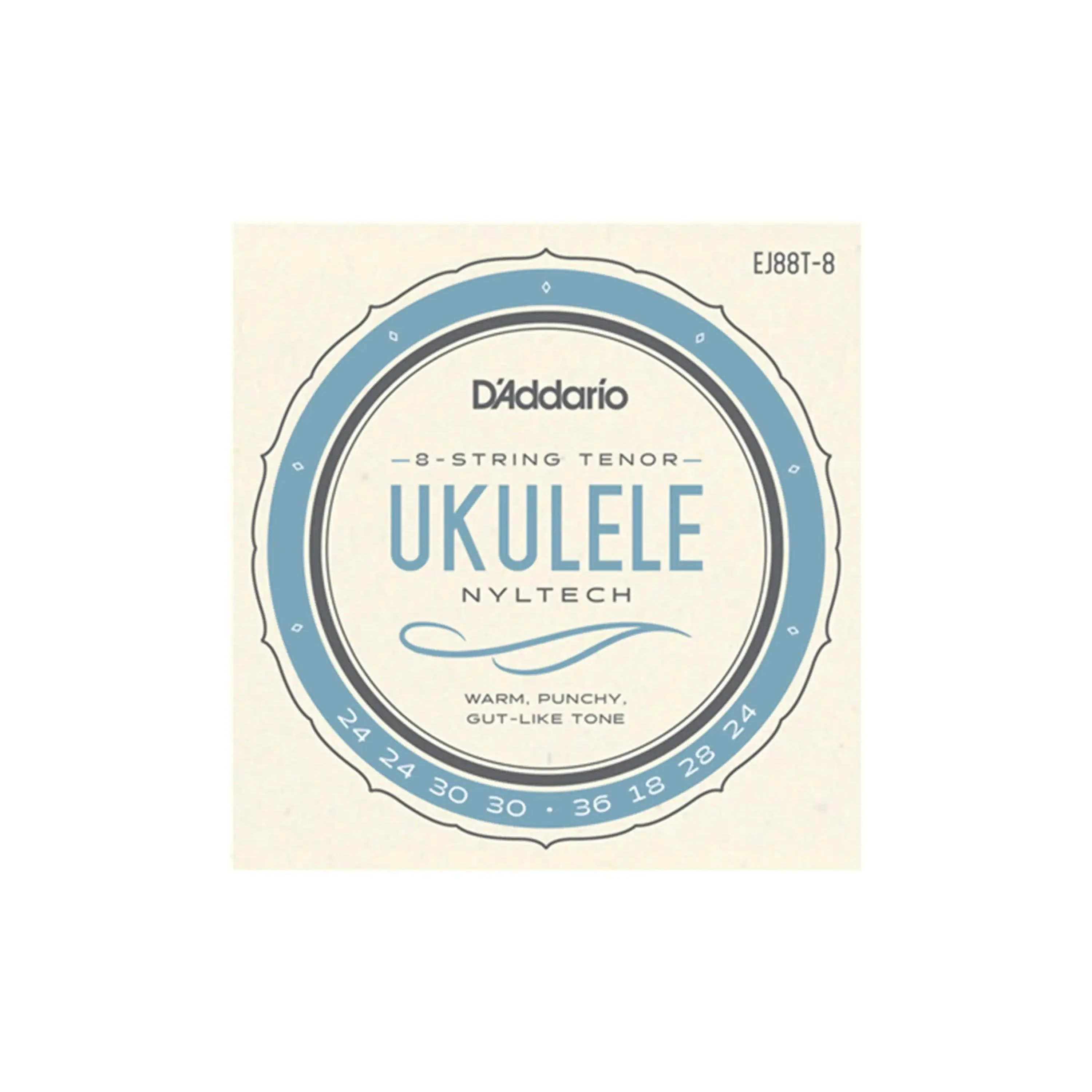 D'Addario EJ88T-8 Nyltech 8-String Tenor Ukulele Strings (GgCcEEAA Tuning)