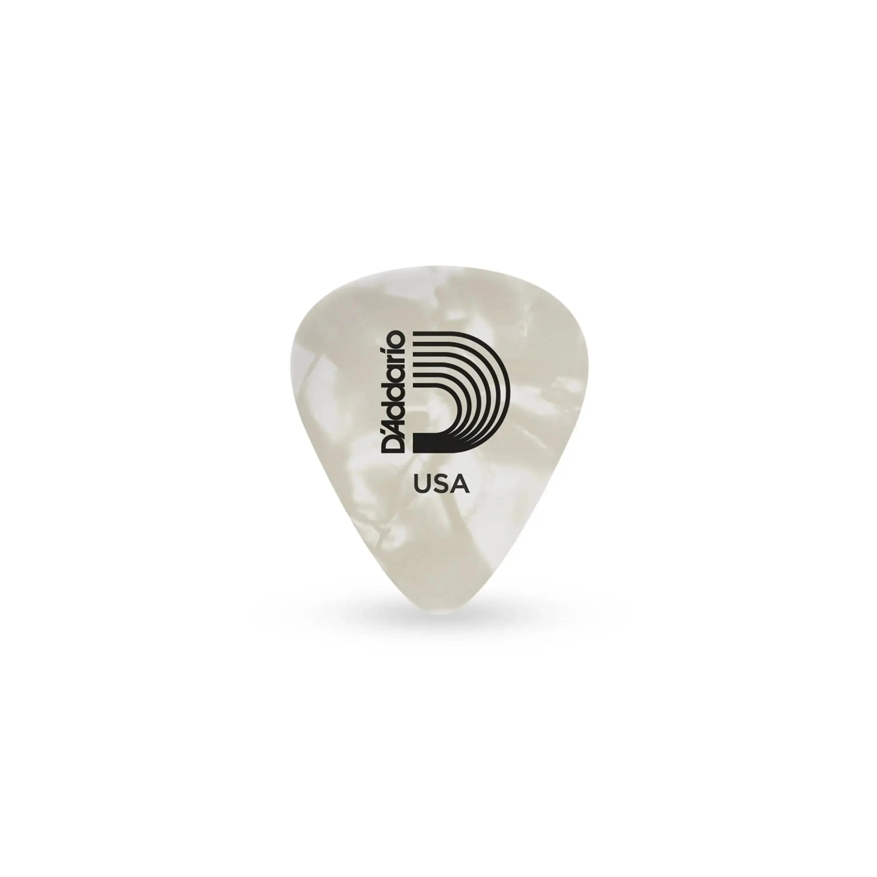 D'Addario Medium White Pearl Celluloid .70mm Guitar Picks - 10 Pack