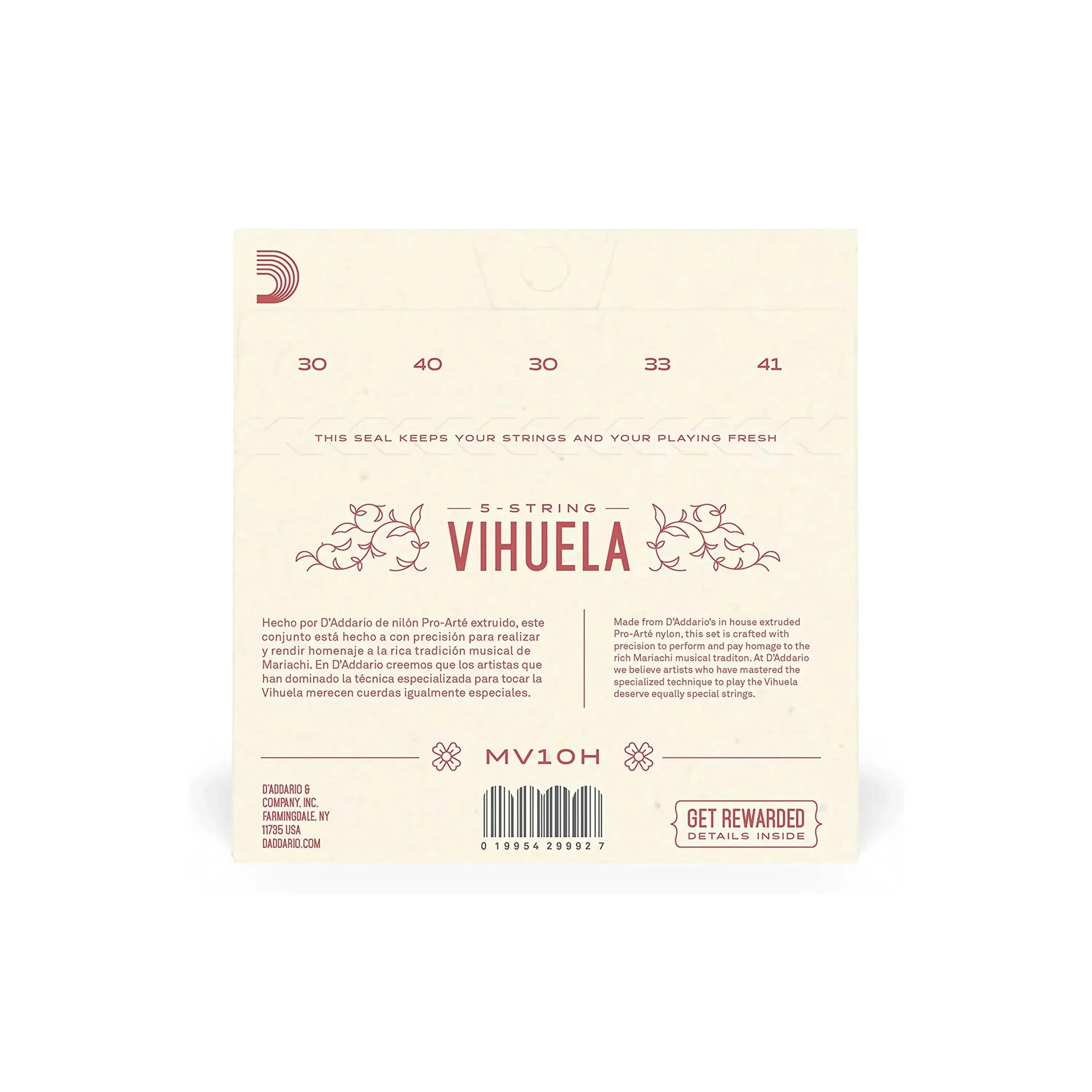 D'Addario MV10H Pro-Arté Nylon 5-String Vihuela Strings - Hard Tension .030-.041 - Image 2