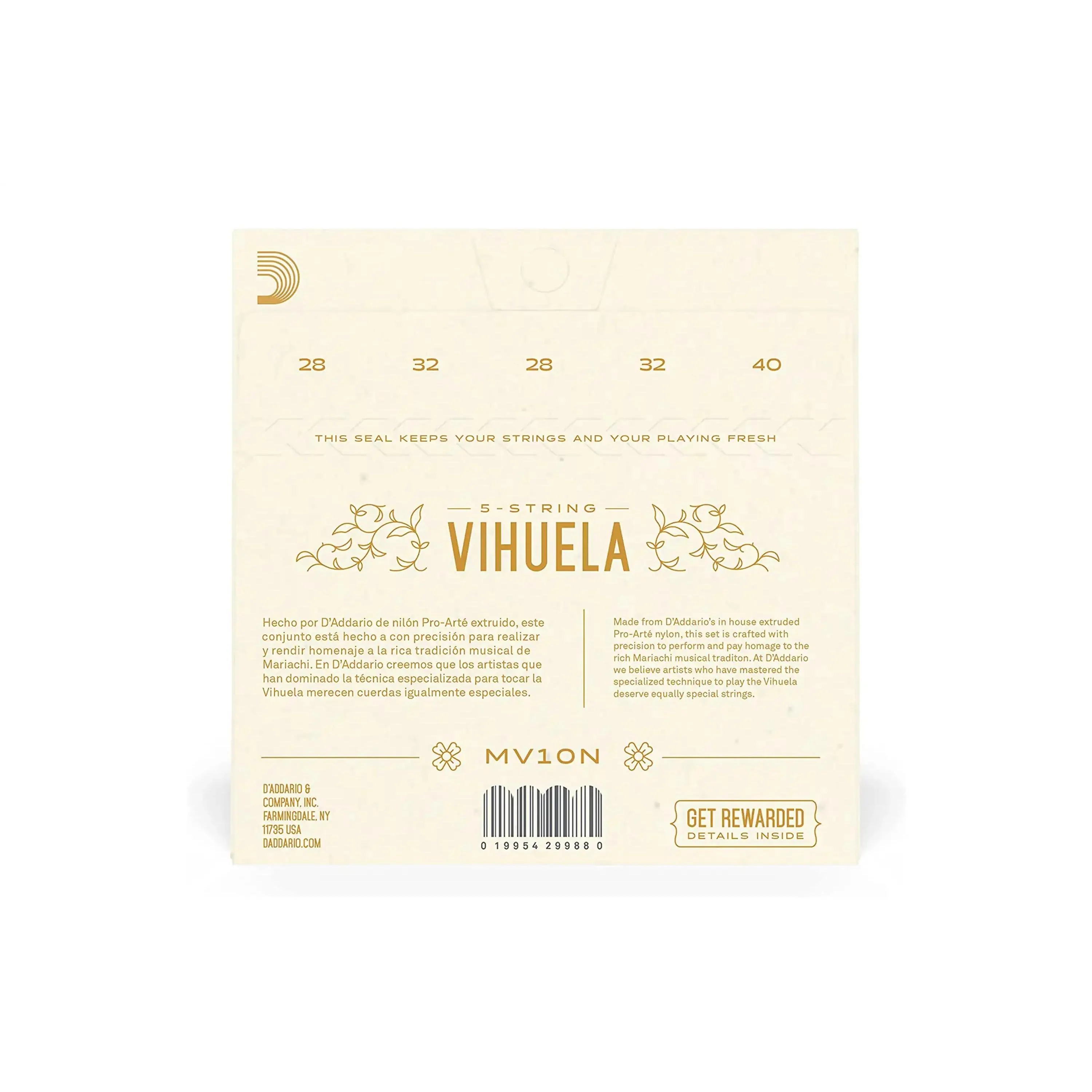D'Addario MV10N Pro-Arté Nylon 5-String Vihuela Strings - .028-.040 - Image 2