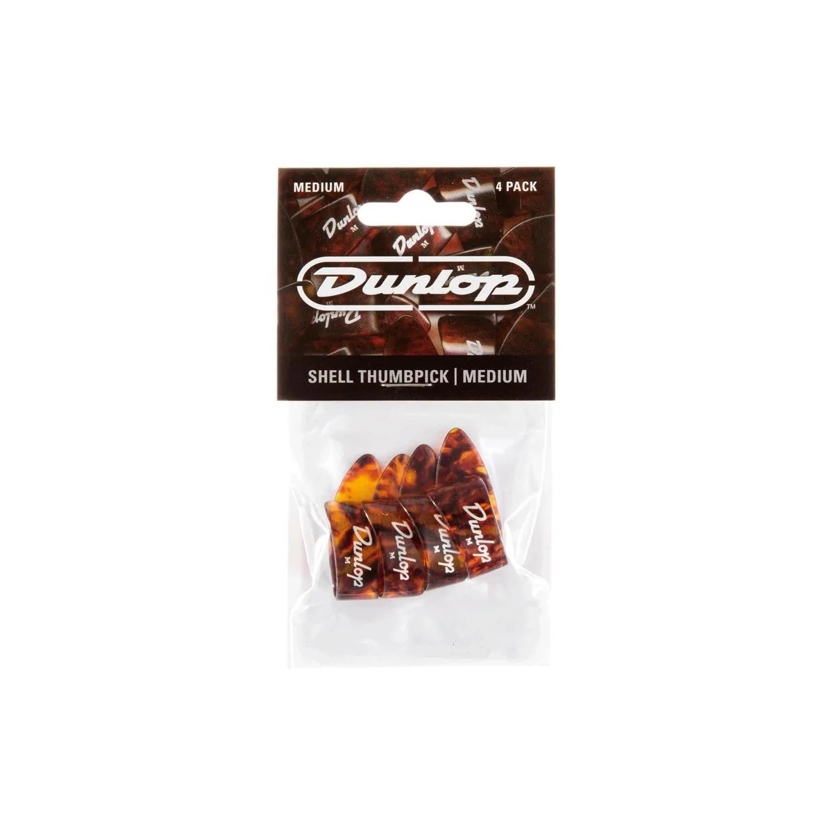 Dunlop 9022P Medium Shell Plastic Thumbpicks 4 PACK
