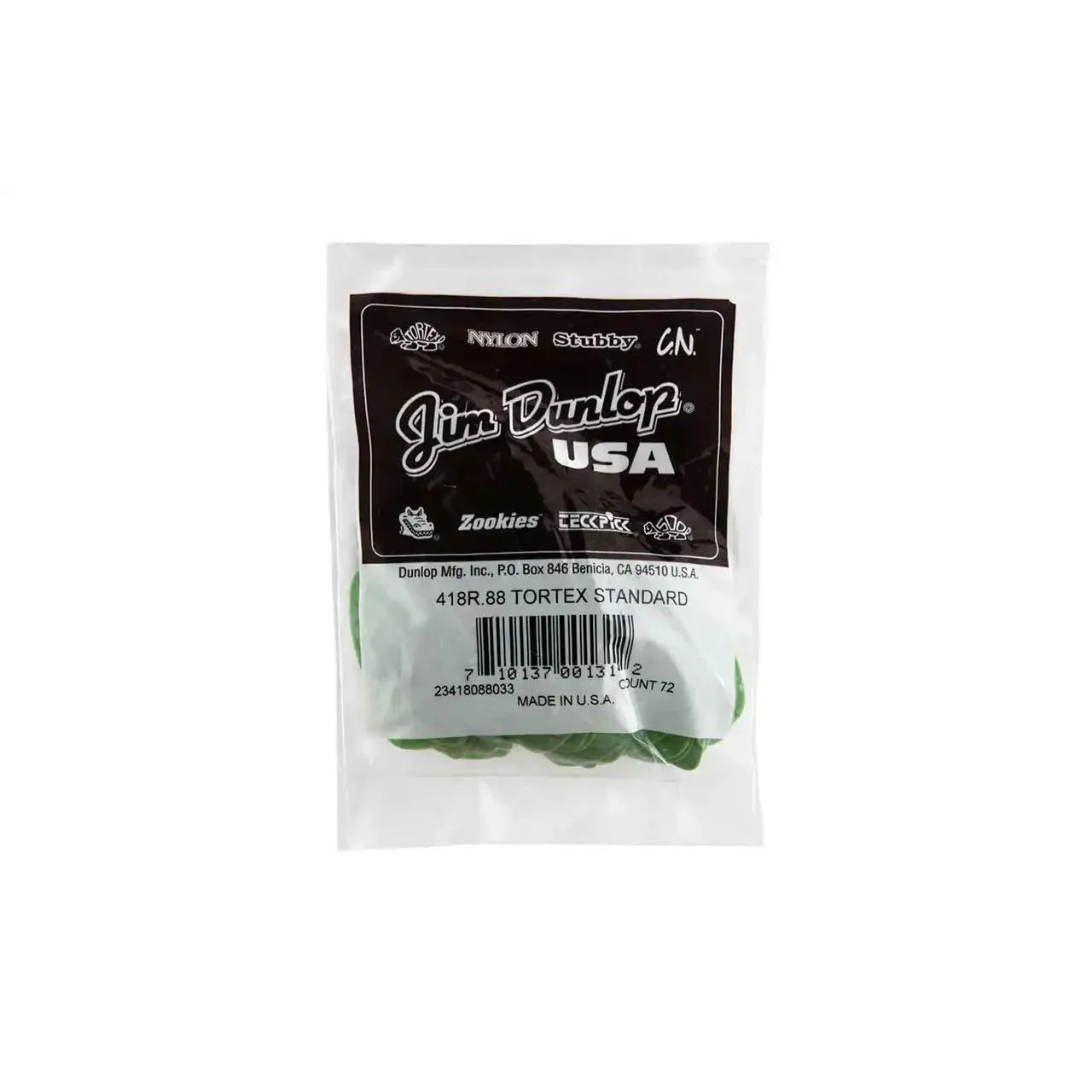 Dunlop Tortex Green .88mm Guitar & Ukulele Picks - 72 Pack - Image 2