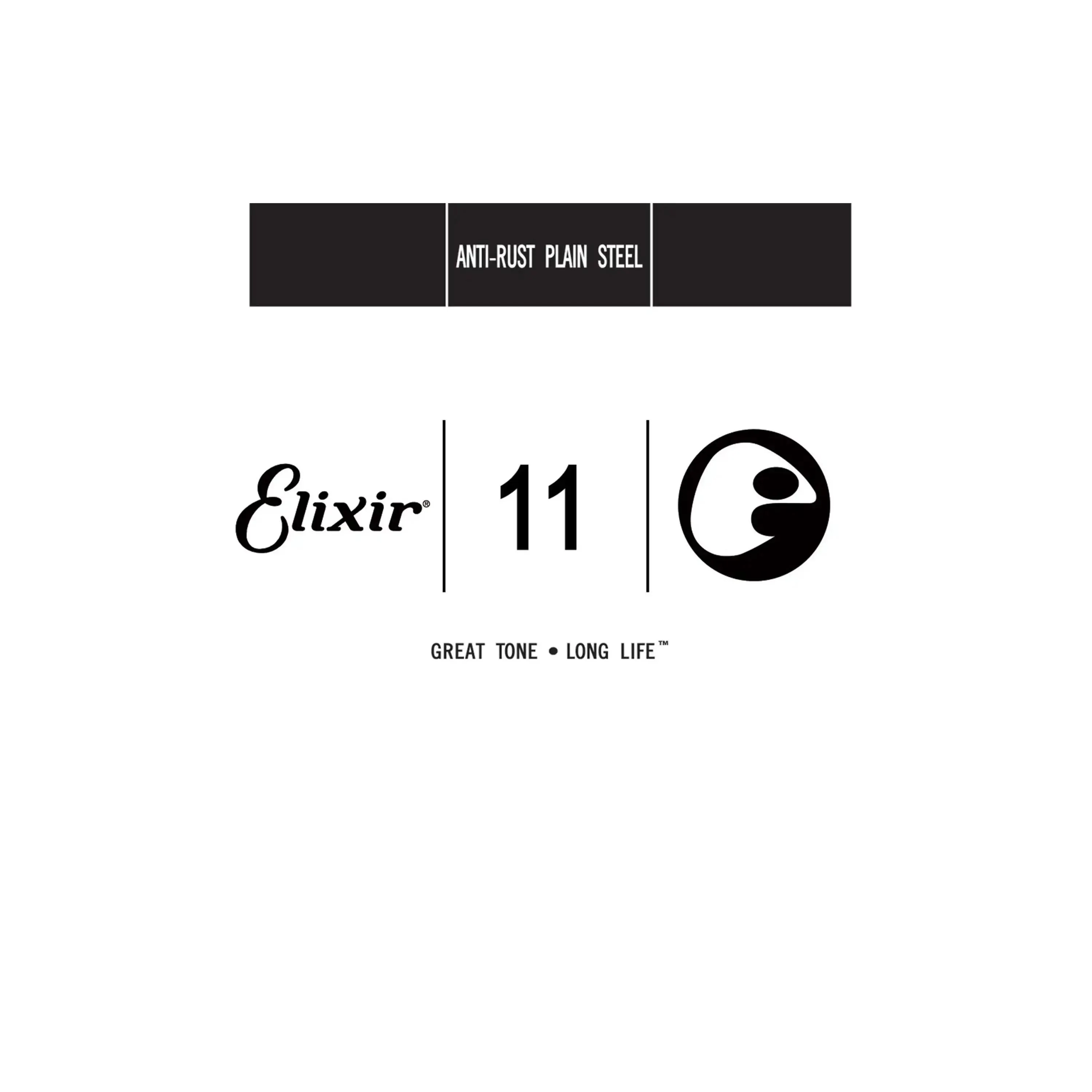 Elixir 13011 Anti-Rust Plain Steel Single Guitar String - .011