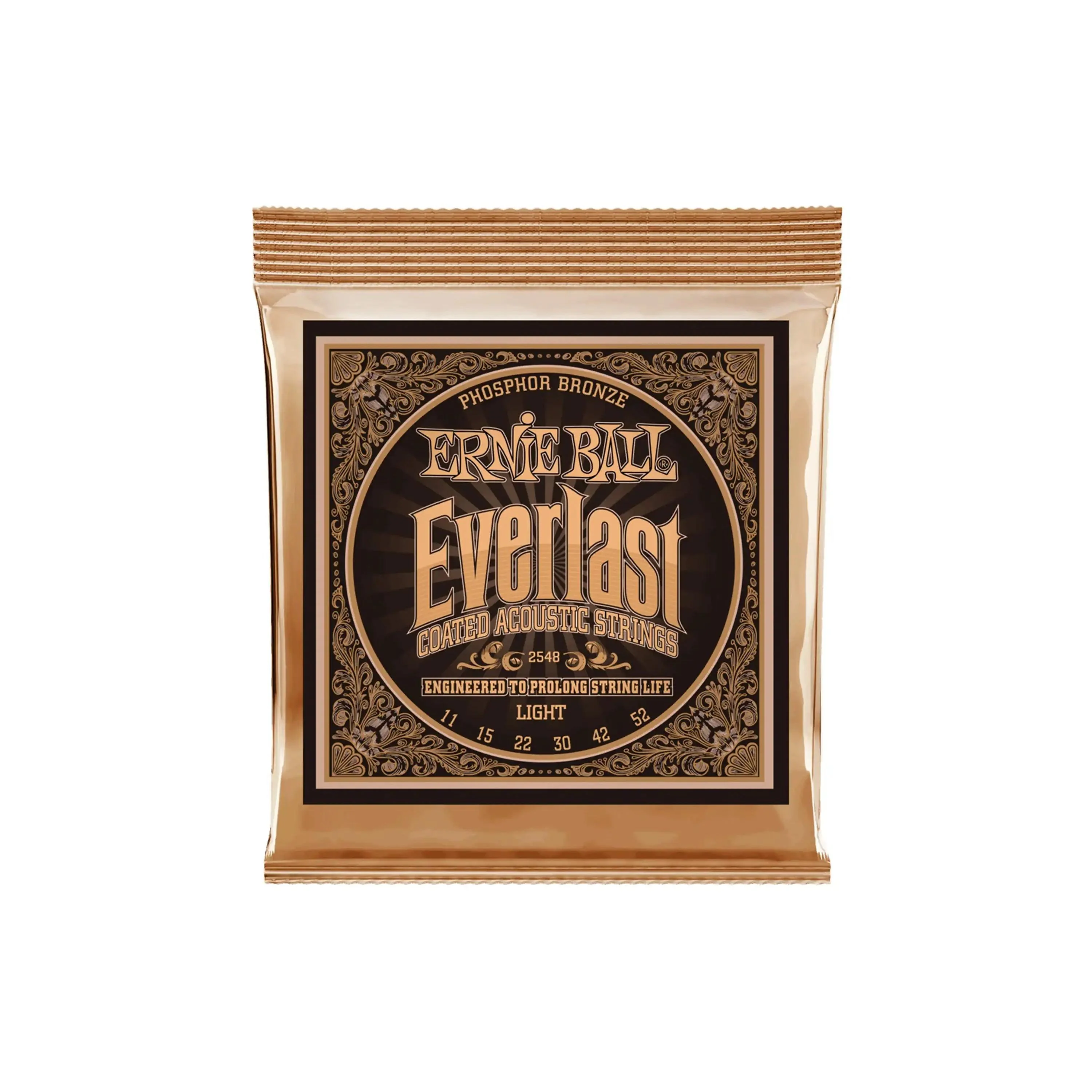 Ernie Ball Everlast Light Coated Phosphor Bronze Acoustic Guitar Strings - 11-52 GAUGE