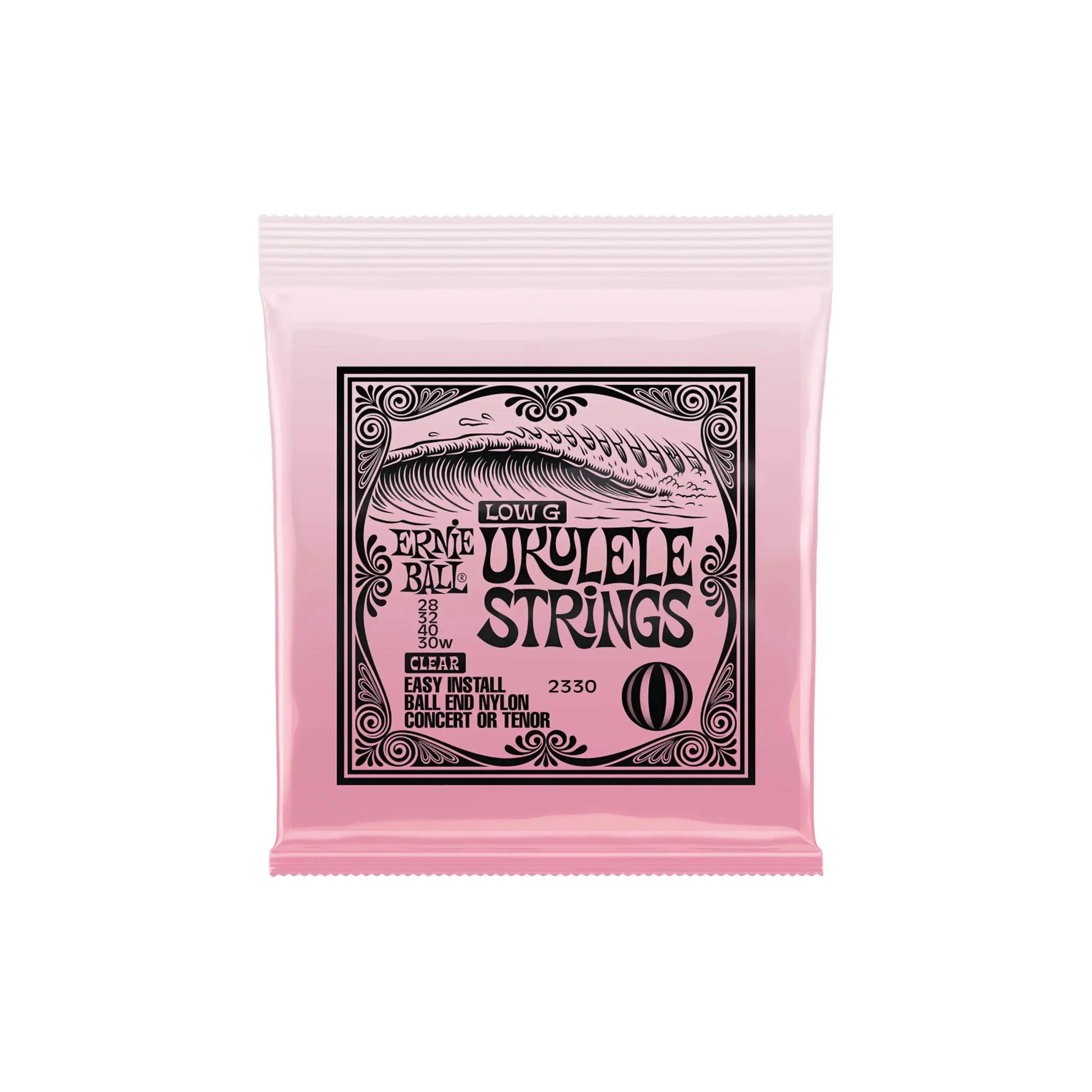 Ernie Ball Tenor and Concert Ukulele Ball End Clear Nylon Strings - WOUND LOW G