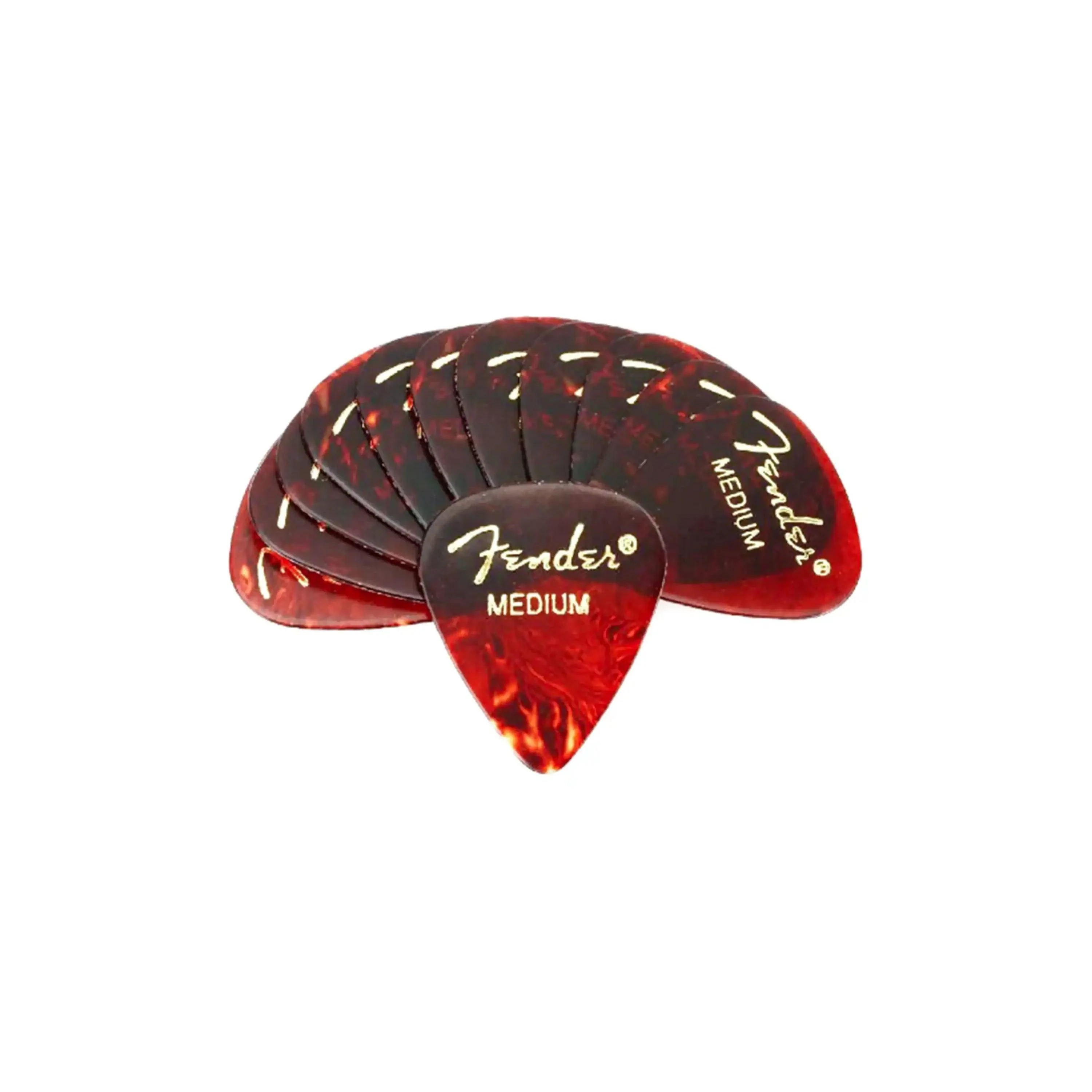 Fender Medium Tortoise Shell Celluloid Guitar Picks - 12 Pack - Image 2
