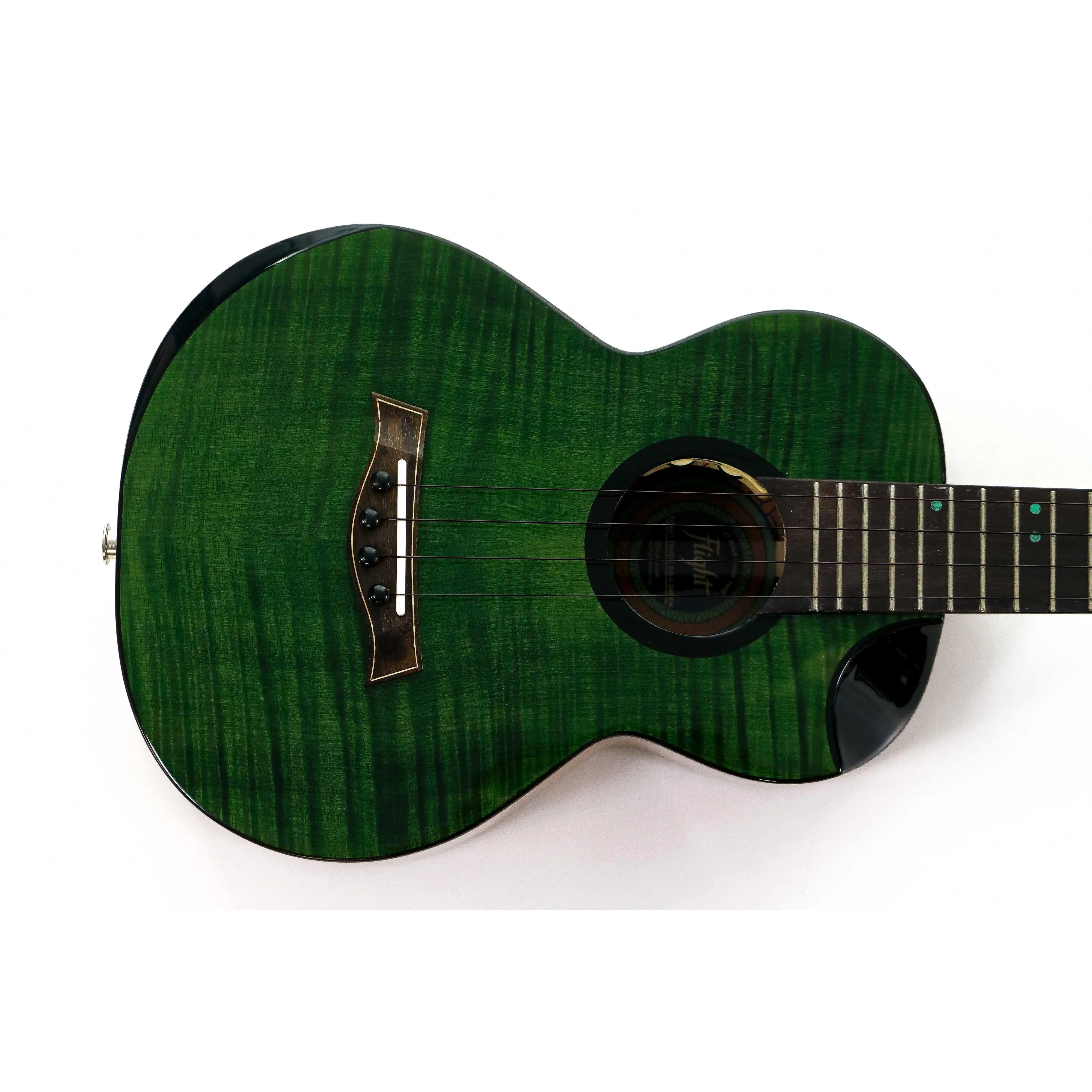 Flight Comet Green EQ-A Solid Flamed Maple Top Tenor Ukulele