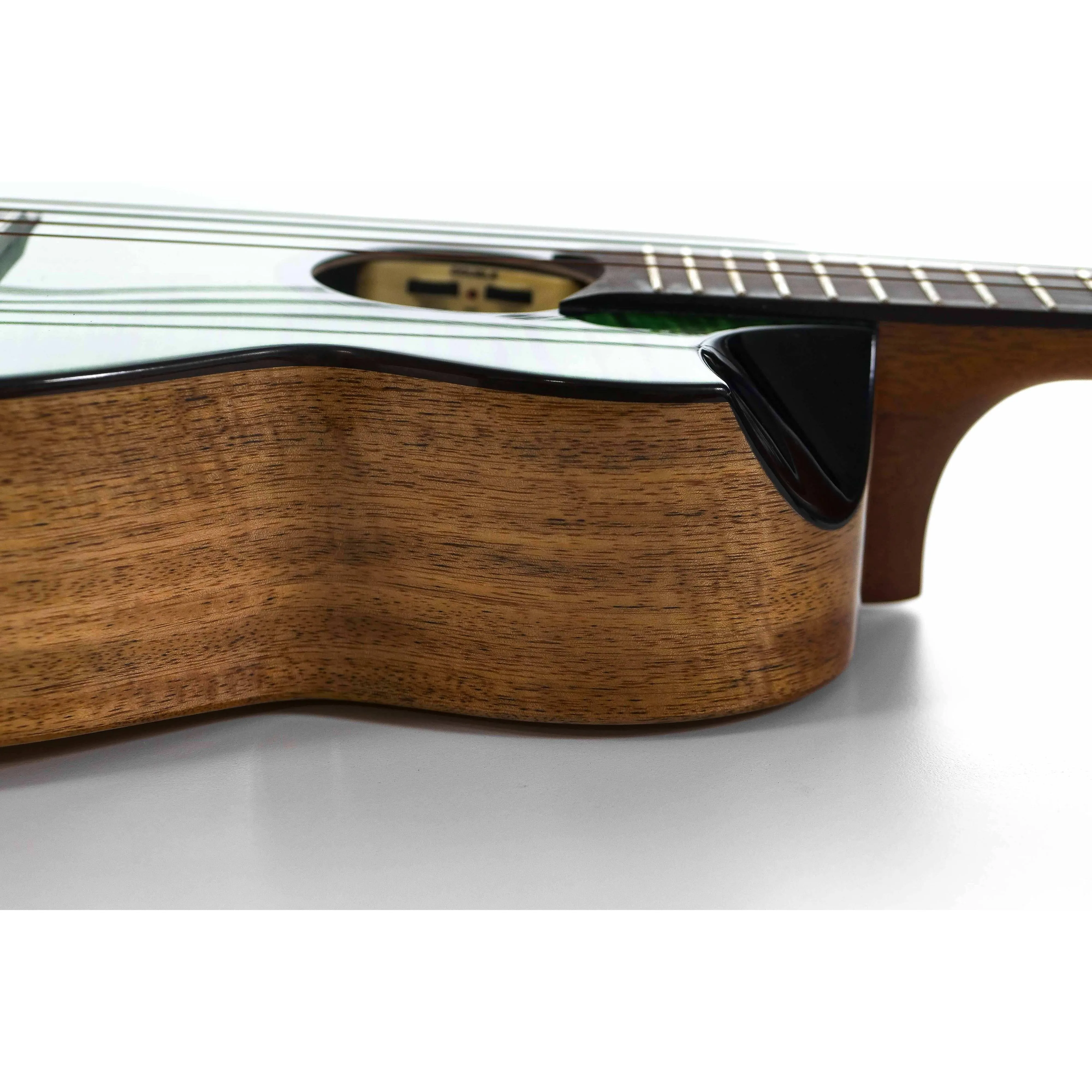 Flight Comet Green EQ-A Solid Flamed Maple Top Tenor Ukulele - Image 3