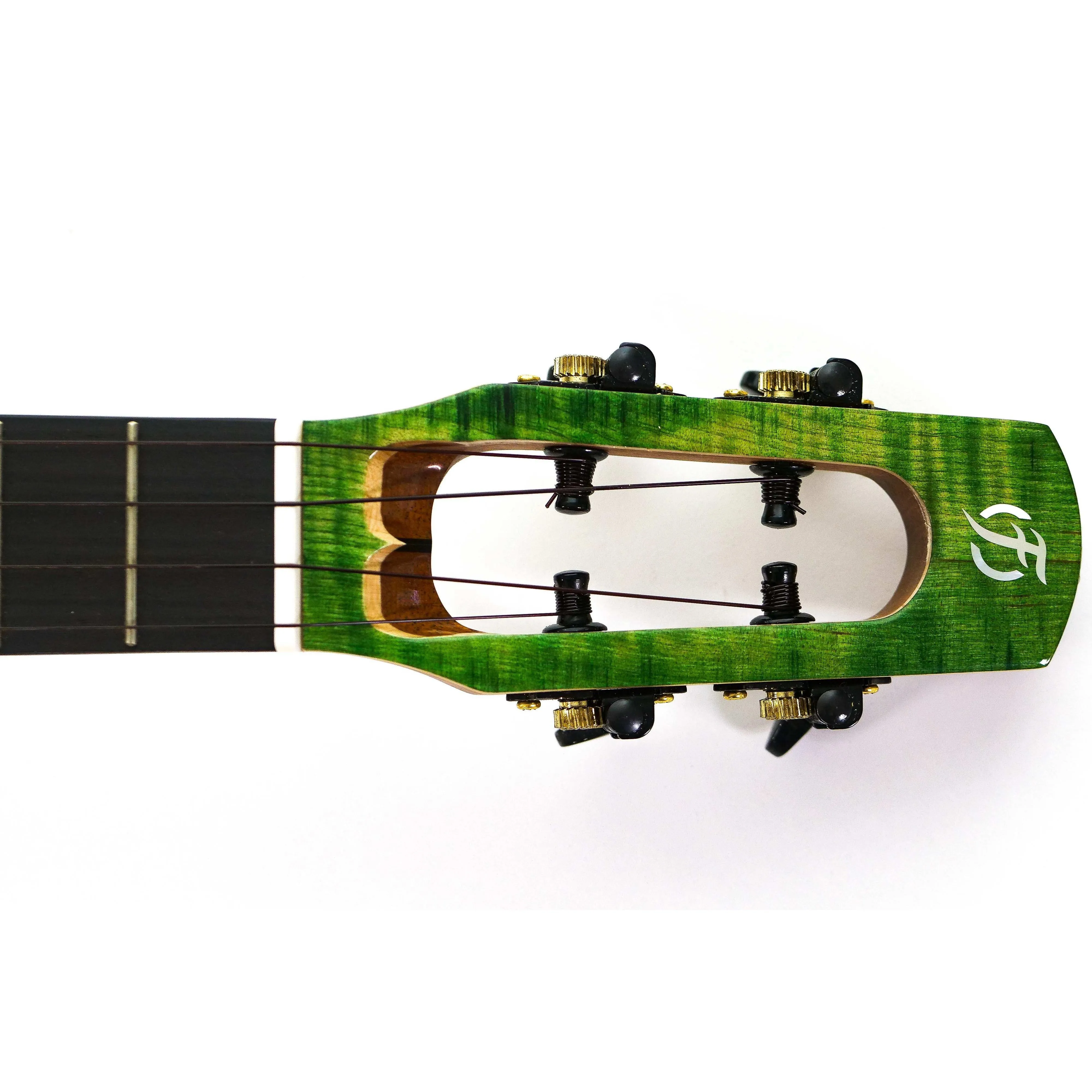 Flight Comet Green EQ-A Solid Flamed Maple Top Tenor Ukulele - Image 6
