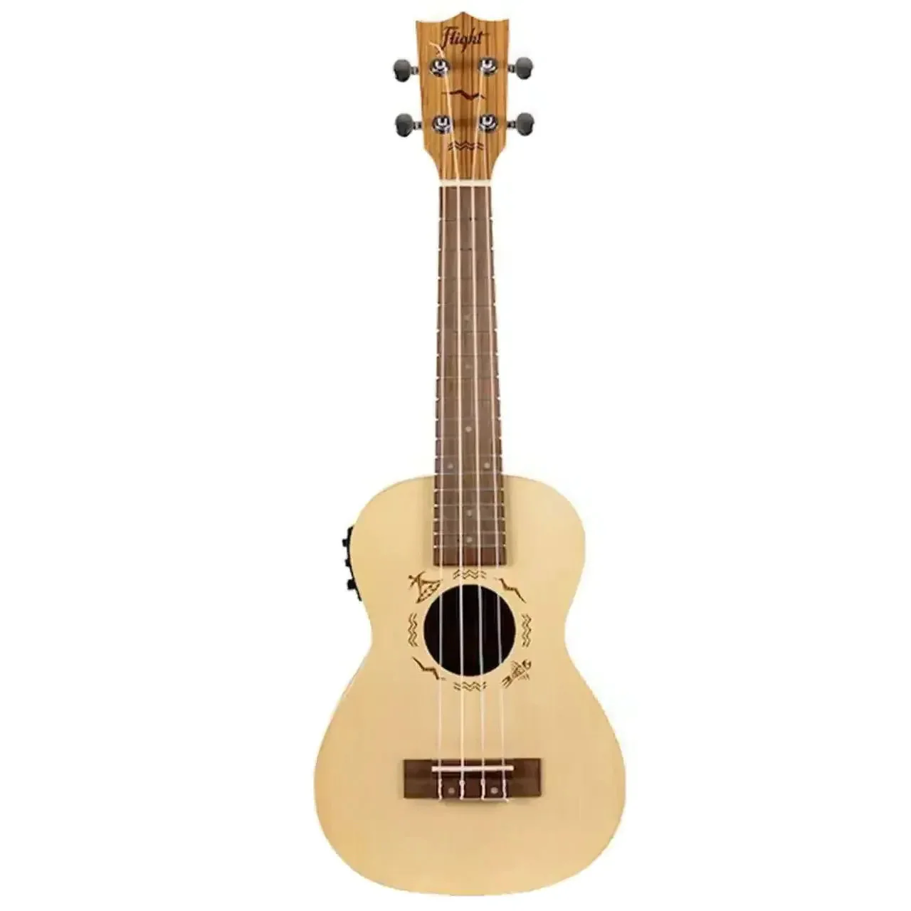Flight DUC525 EQ SP/ZEB Spruce & Zebrawood Concert Ukulele w/ EQ - Image 3