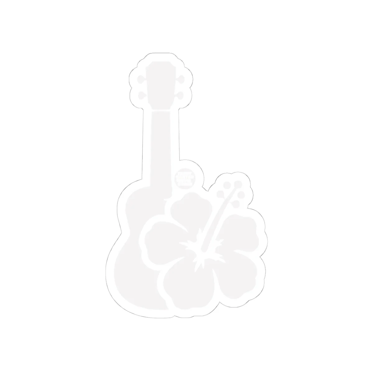 Hawaiian Ukulele Hibiscus Sticker - White Kiss-Cut Decal - Image 2