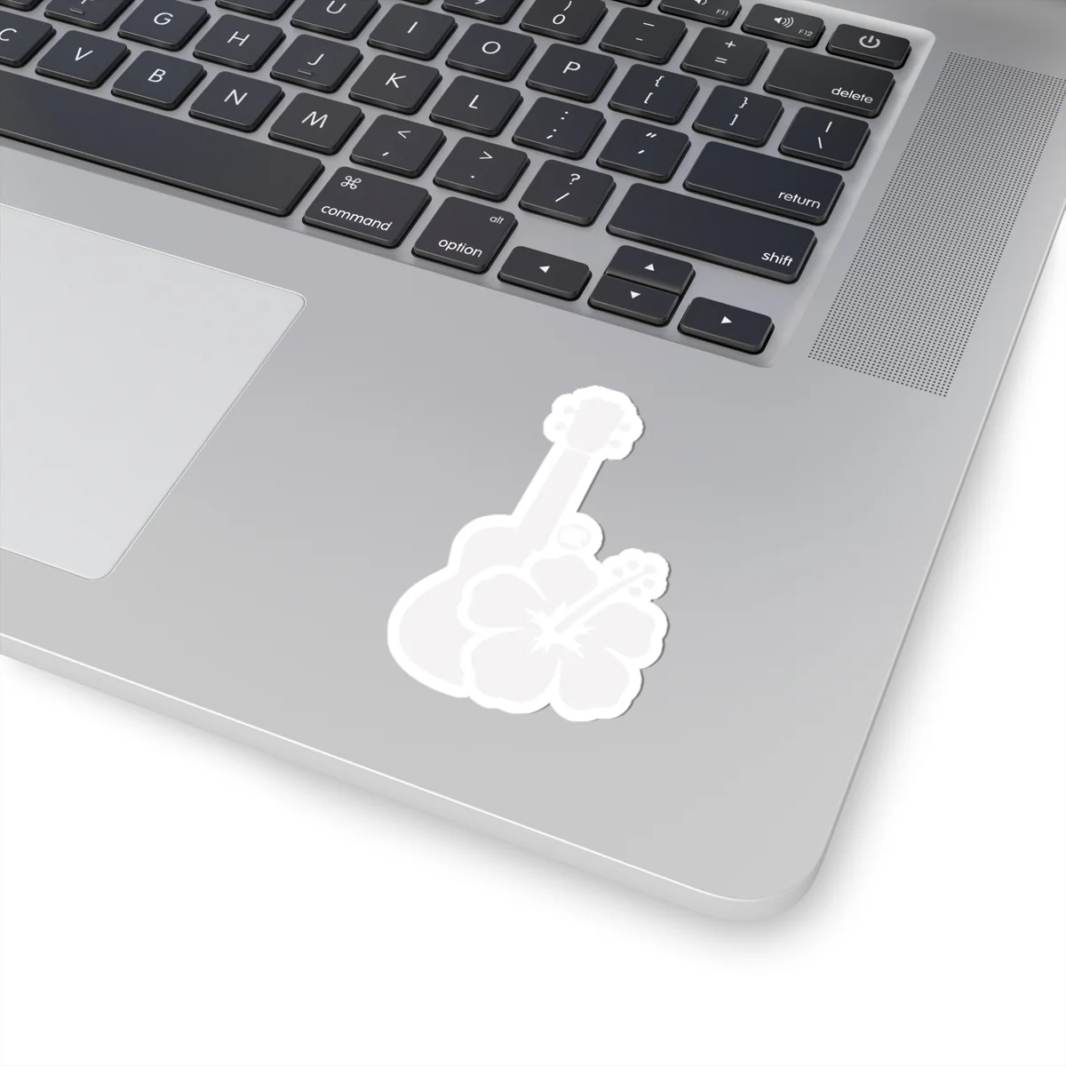 Hawaiian Ukulele Hibiscus Sticker - White Kiss-Cut Decal - Image 5