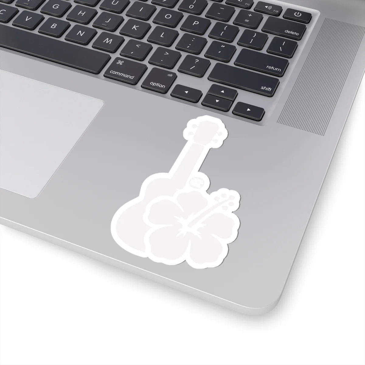 Hawaiian Ukulele Hibiscus Sticker - White Kiss-Cut Decal - Image 6