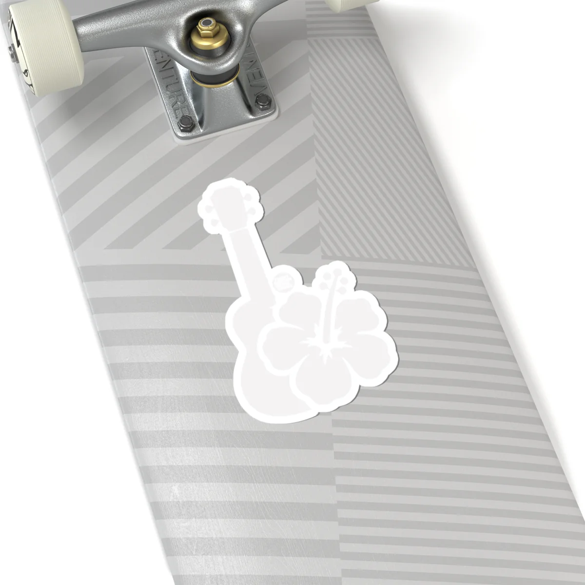Hawaiian Ukulele Hibiscus Sticker - White Kiss-Cut Decal - Image 7