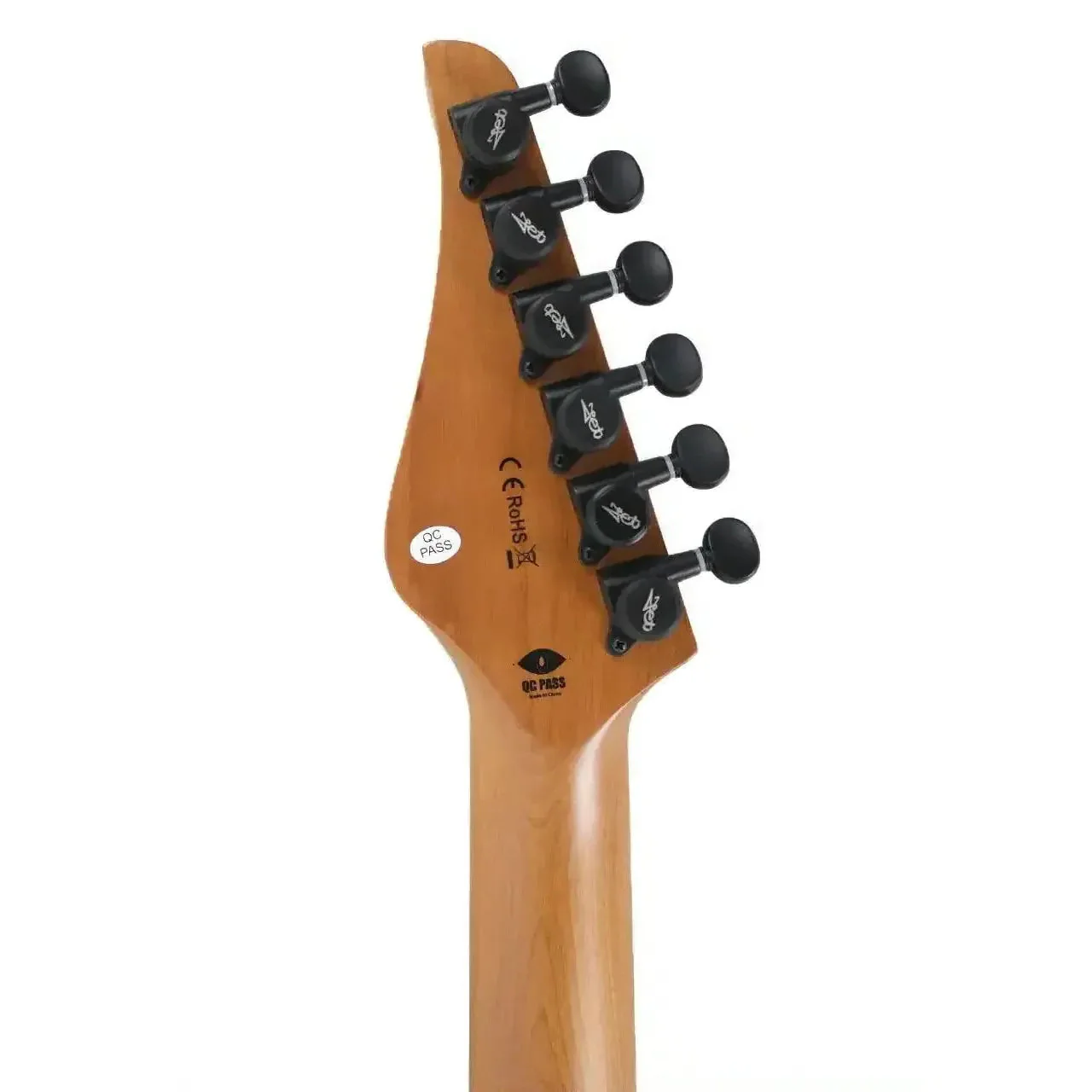Jet JS-1000 Vulcano Flamed Transparent Red Stratocaster Electric Guitar - Image 6